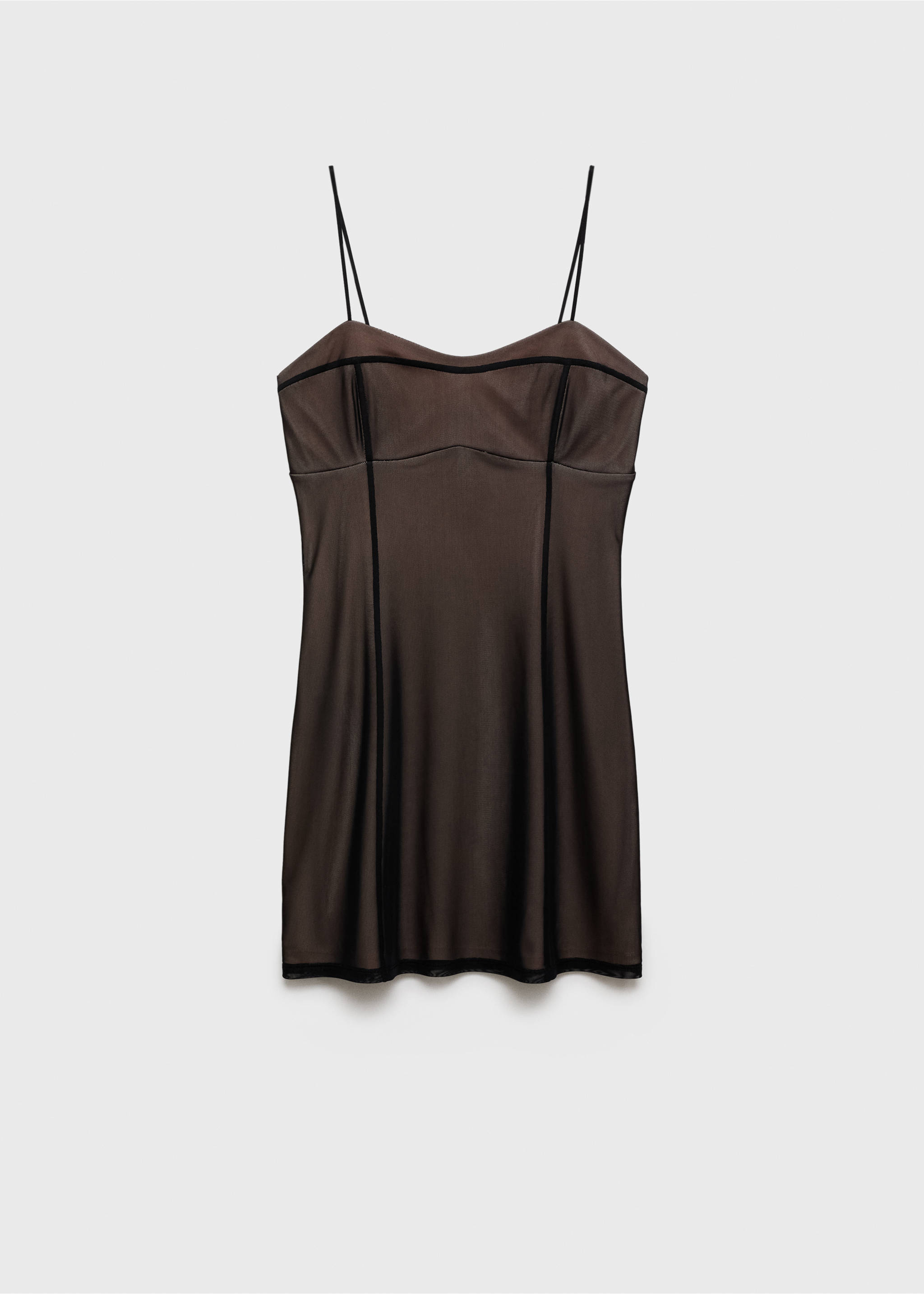 Robe courte style lingerie maille filet - Article sans modèle, Noir. Ref: 77047687-00.