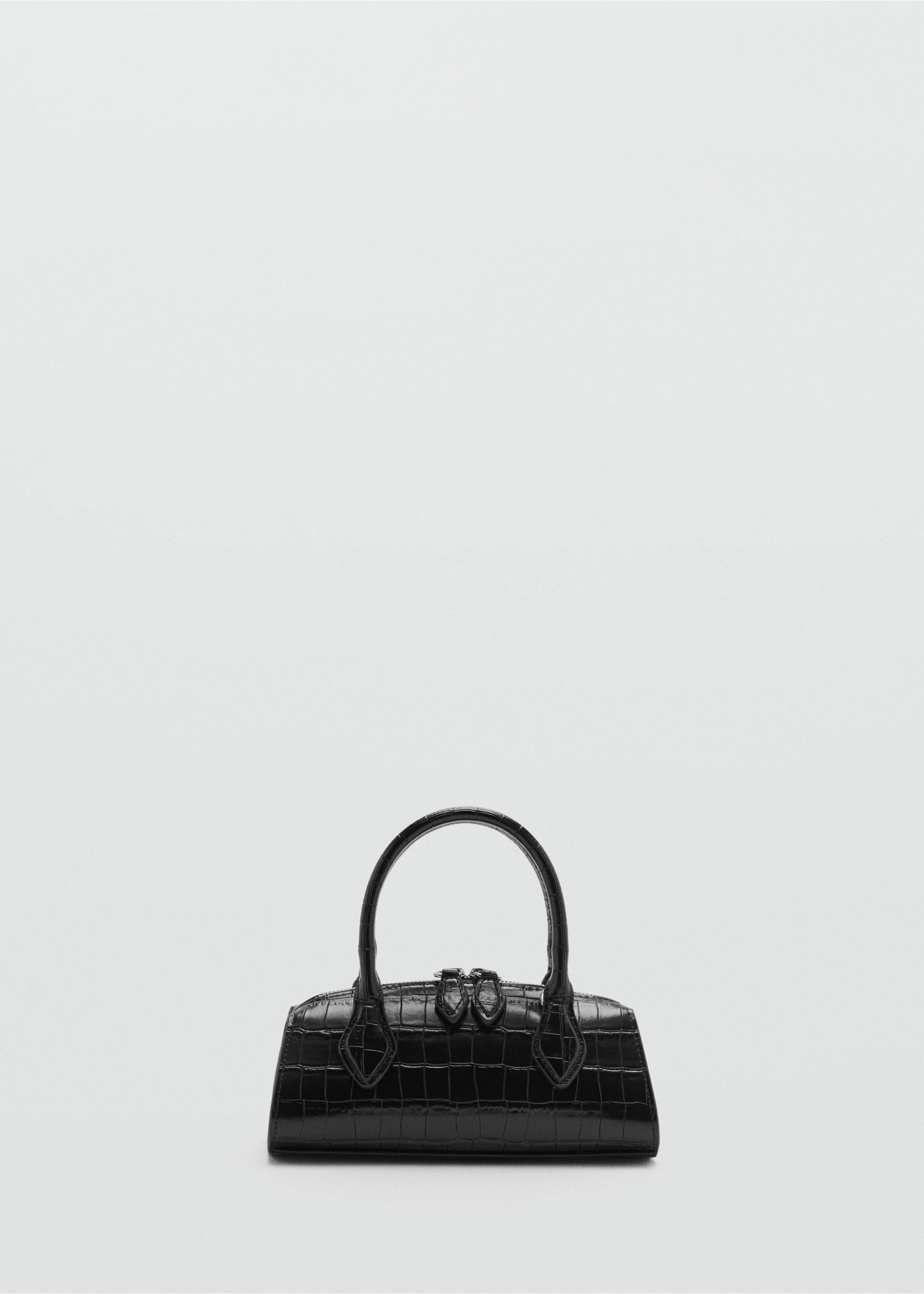 Croc-effect bag - Article without model, Black. Ref: 77047695-00.