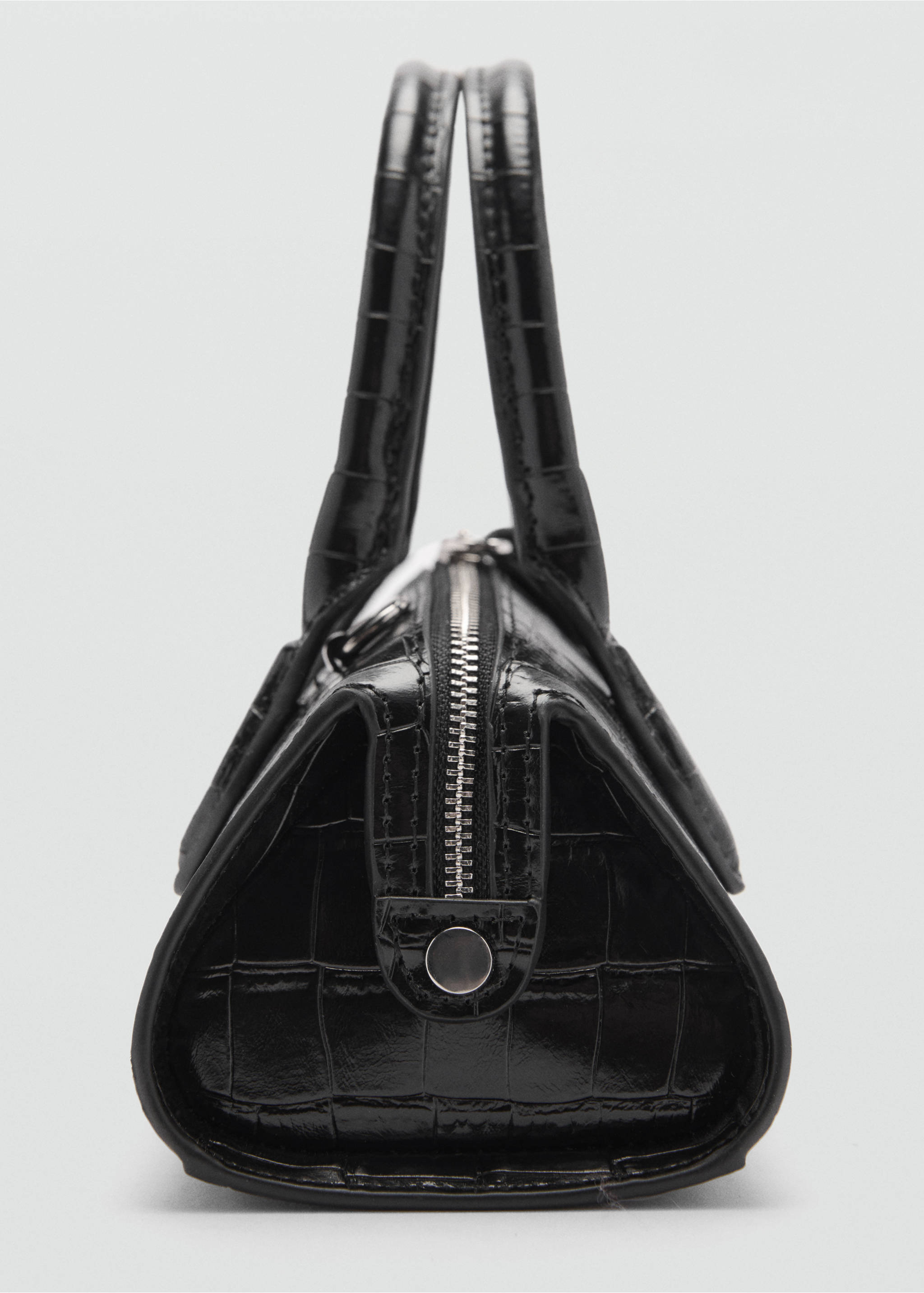 Croc-effect bag - Details of the article 1, Black. Ref: 77047695-00.
