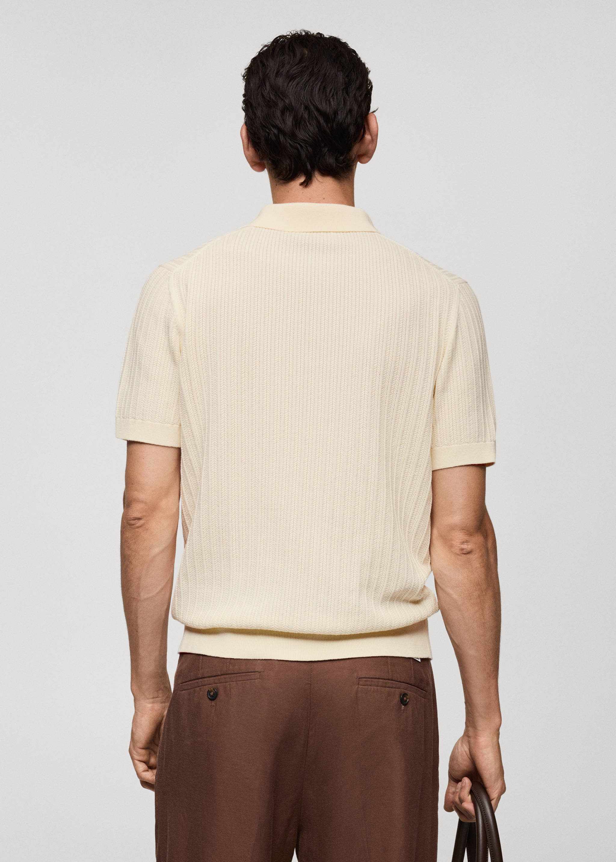 Fine-knit herringbone polo shirt - Reverse of the article