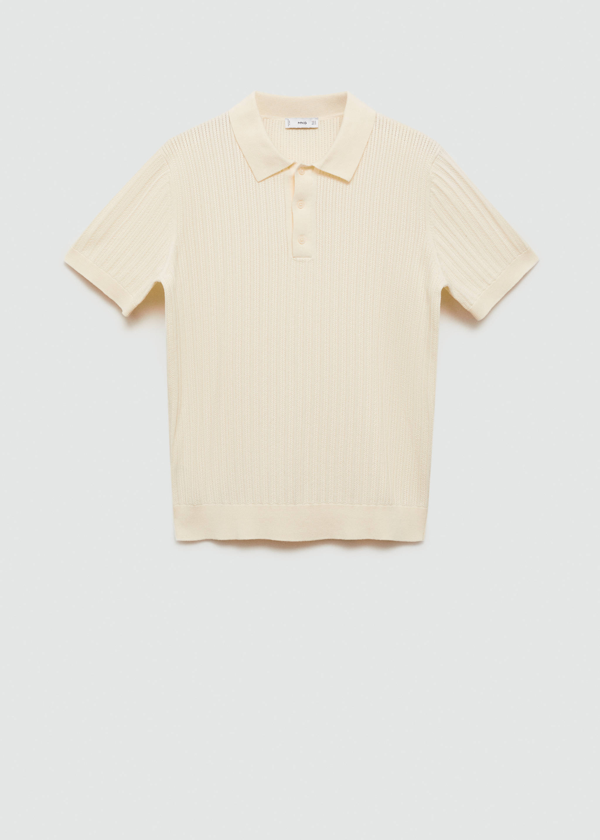 Fine-knit herringbone polo shirt - Article without model
