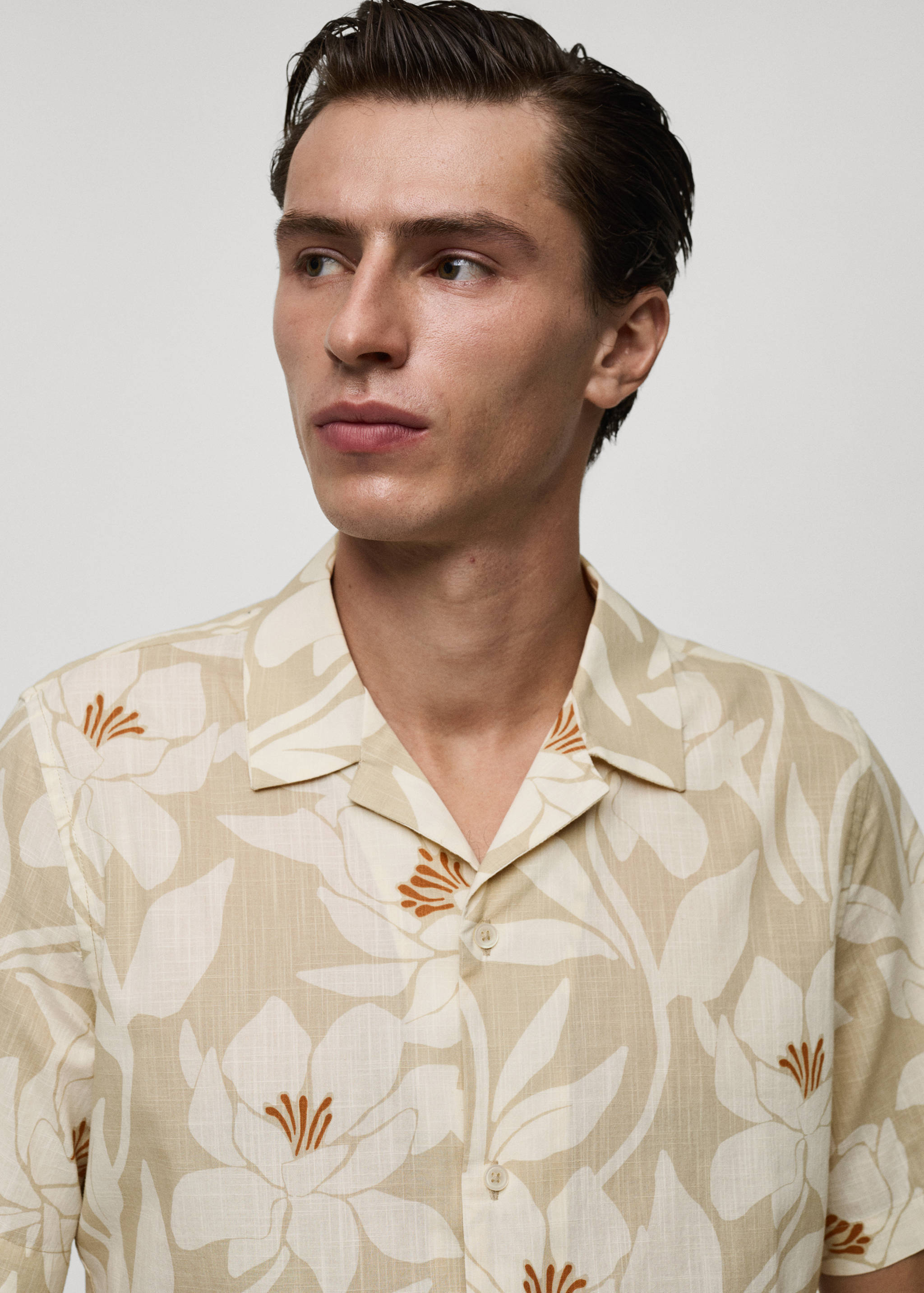 100% cotton Hawaiian-print shirt - Details of the article 1