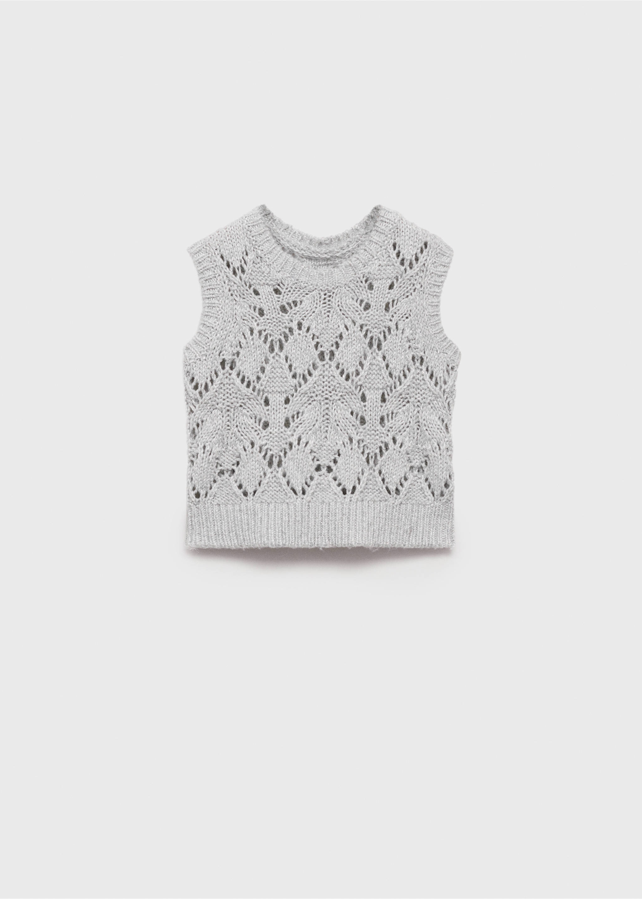 Glänzende Strickweste - Artikel ohne Model, Hellgrau meliert. Ref: 77047713-00.