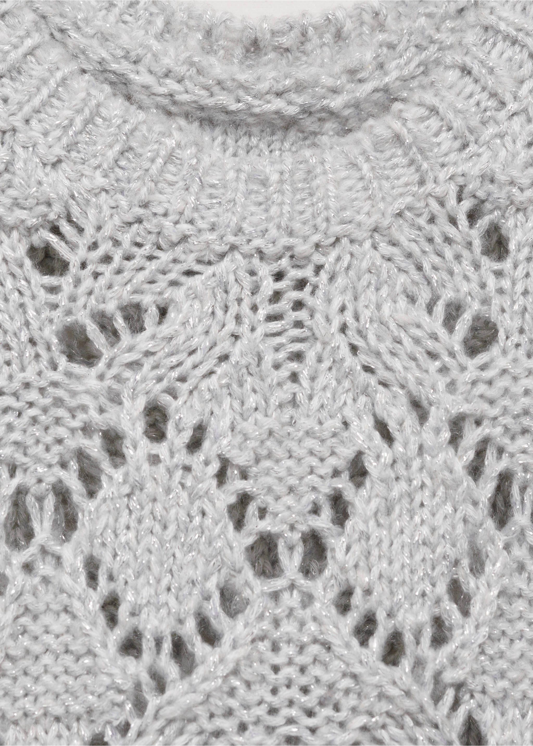 Glänzende Strickweste - Detail des Artikels 8, Hellgrau meliert. Ref: 77047713-00.