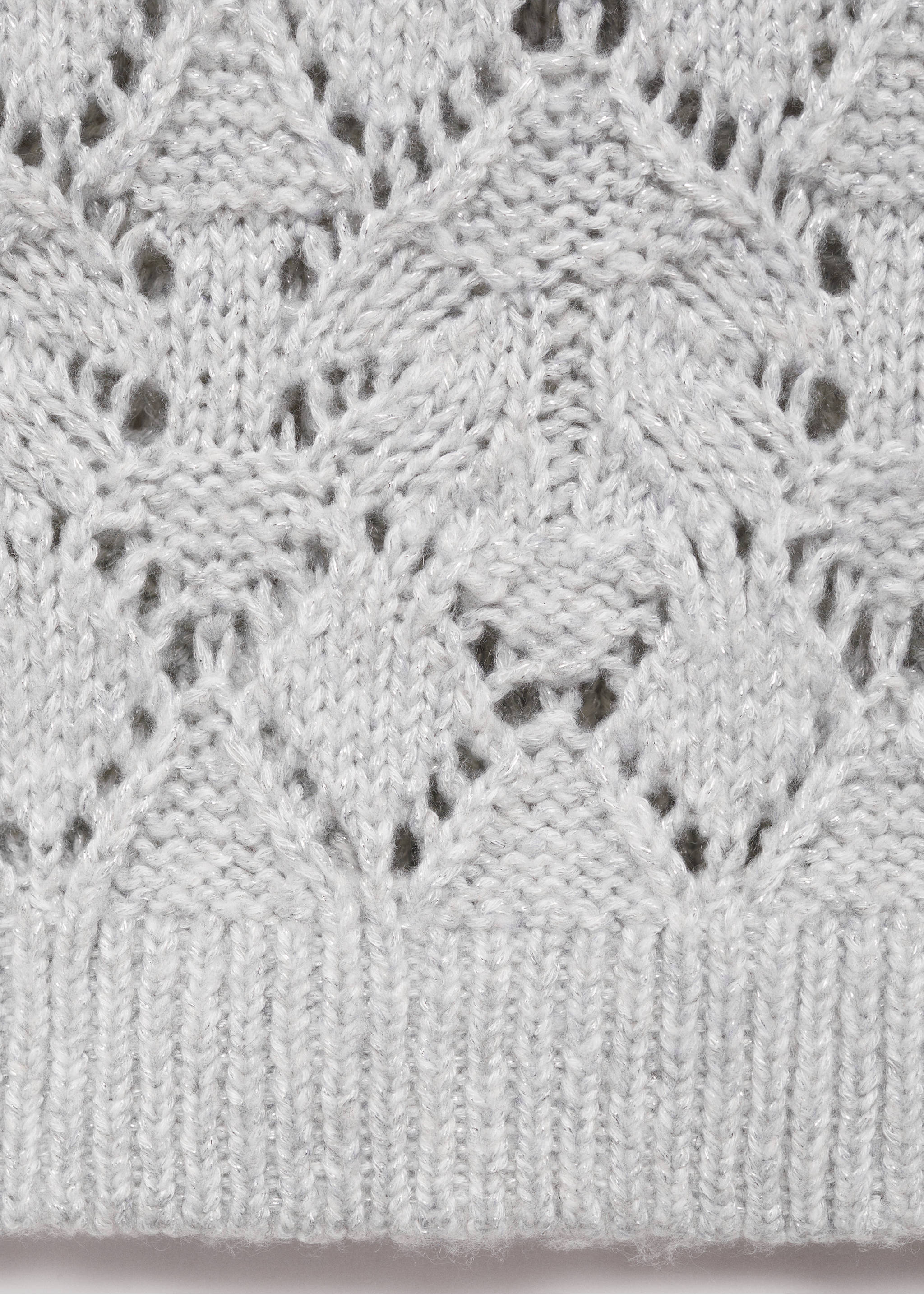 Glänzende Strickweste - Detail des Artikels 0, Hellgrau meliert. Ref: 77047713-00.