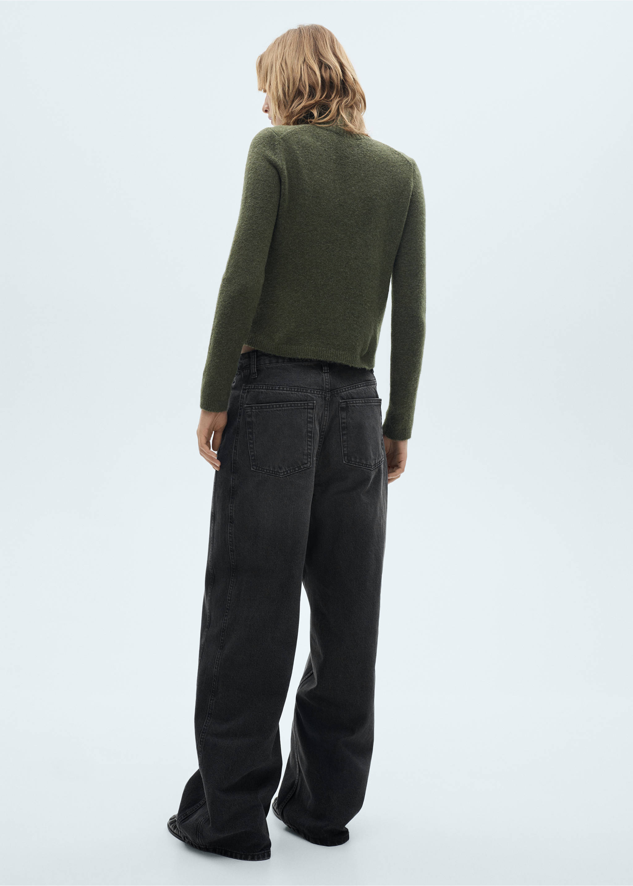 Jean balloon taille haute - Verso de l’article, Black denim. Ref: 77047715-00.