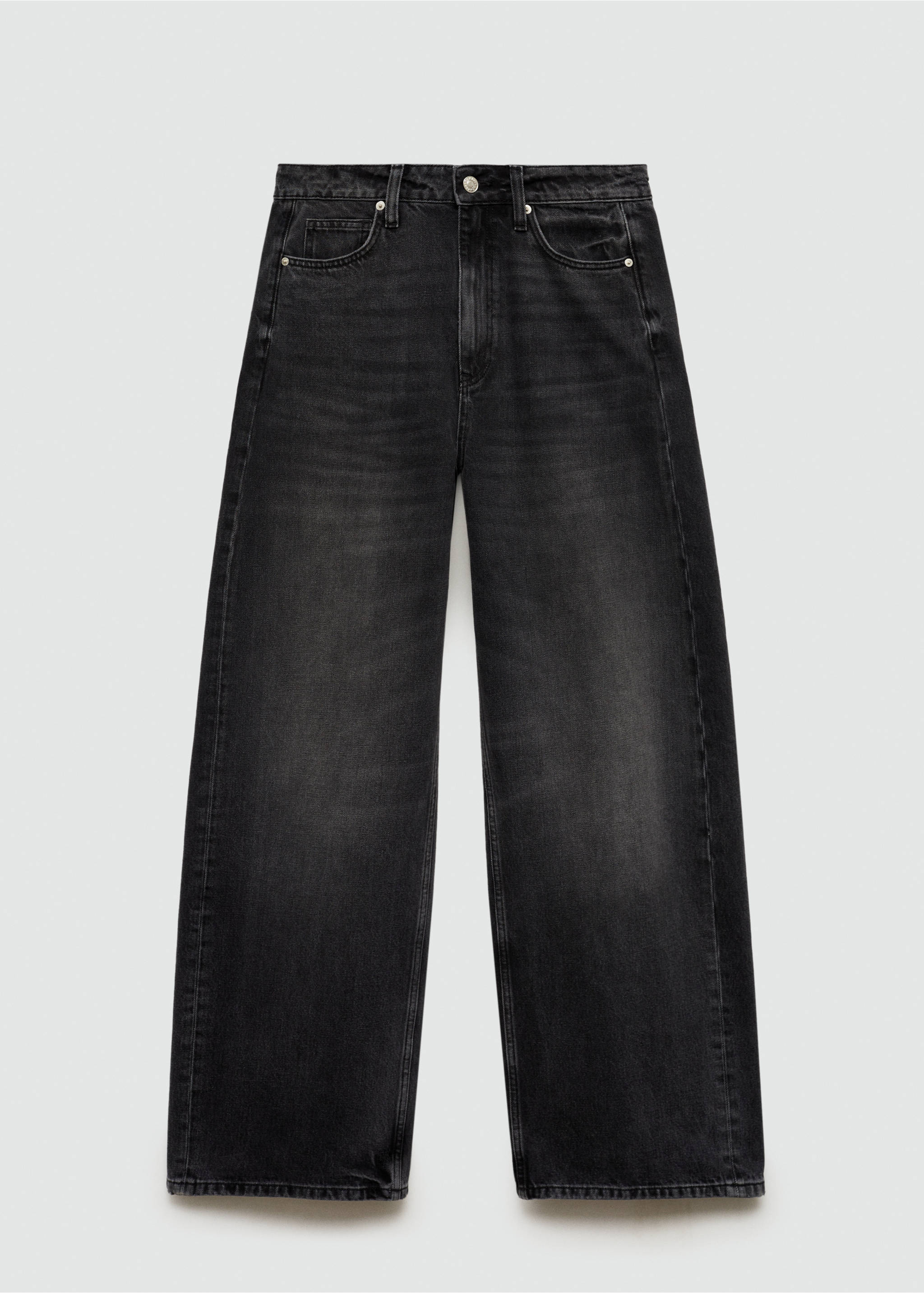 Jean balloon taille haute - Article sans modèle, Black denim. Ref: 77047715-00.