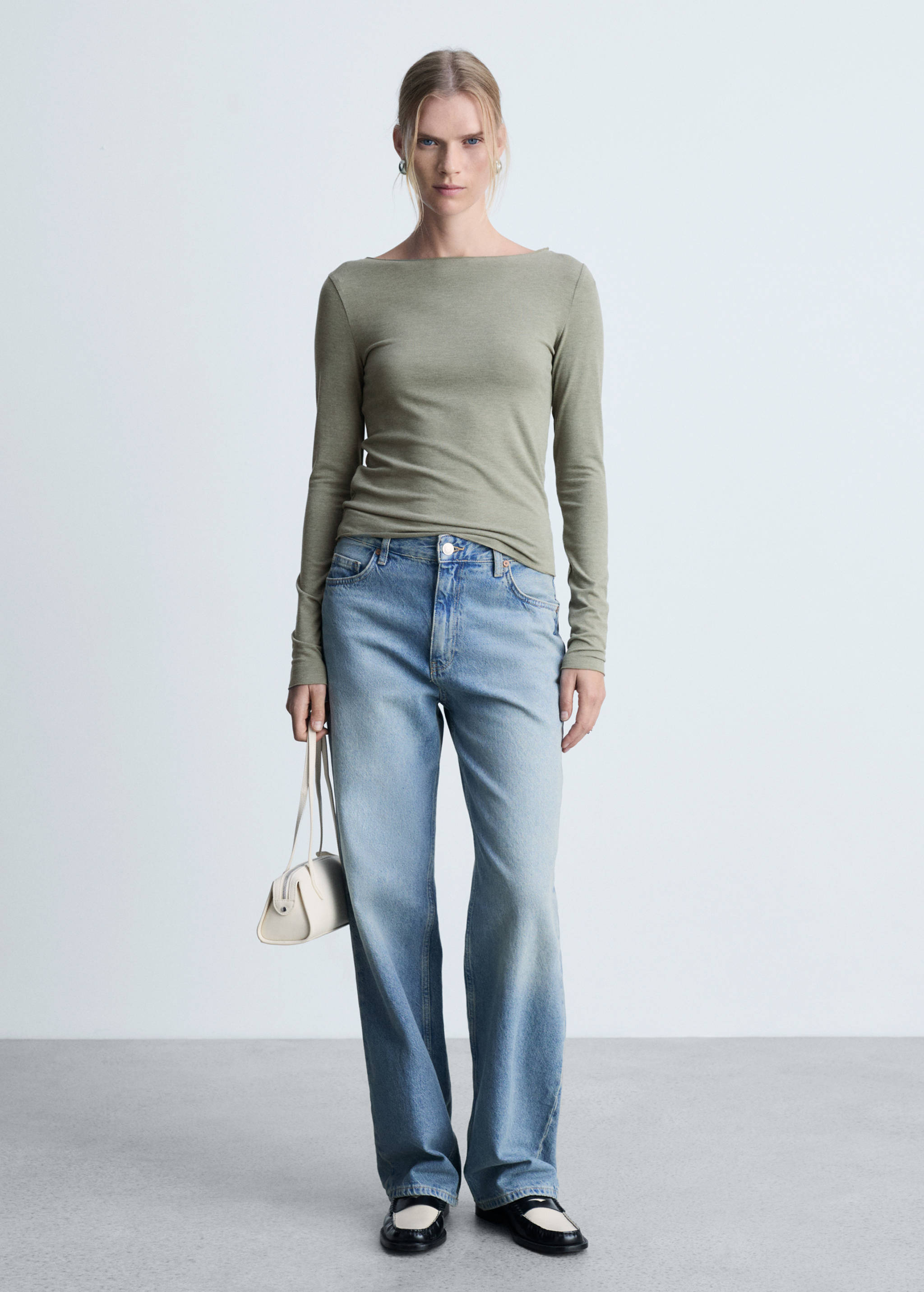 Long-sleeved boat-neck t-shirt - General plane