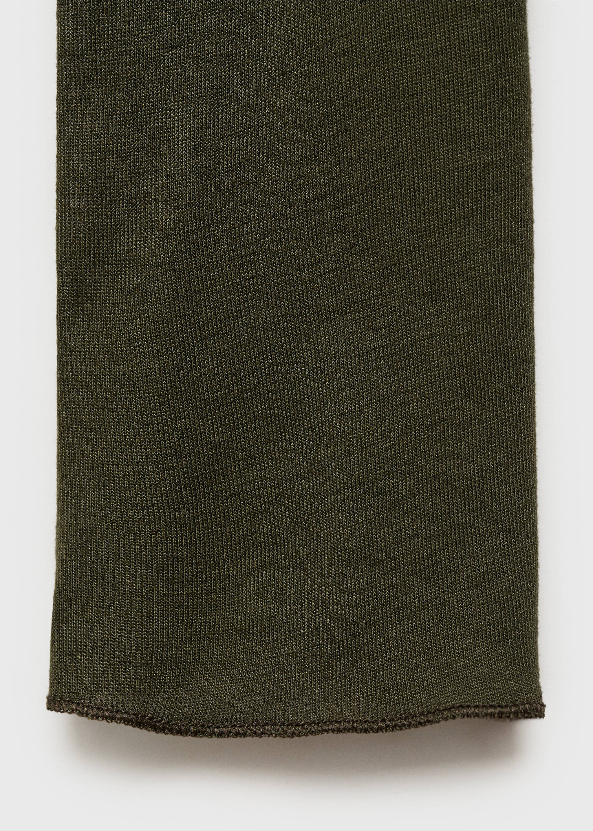 Round-neck long-sleeved t-shirt - Details of the article 0, Khaki. Ref: 77047718-00.