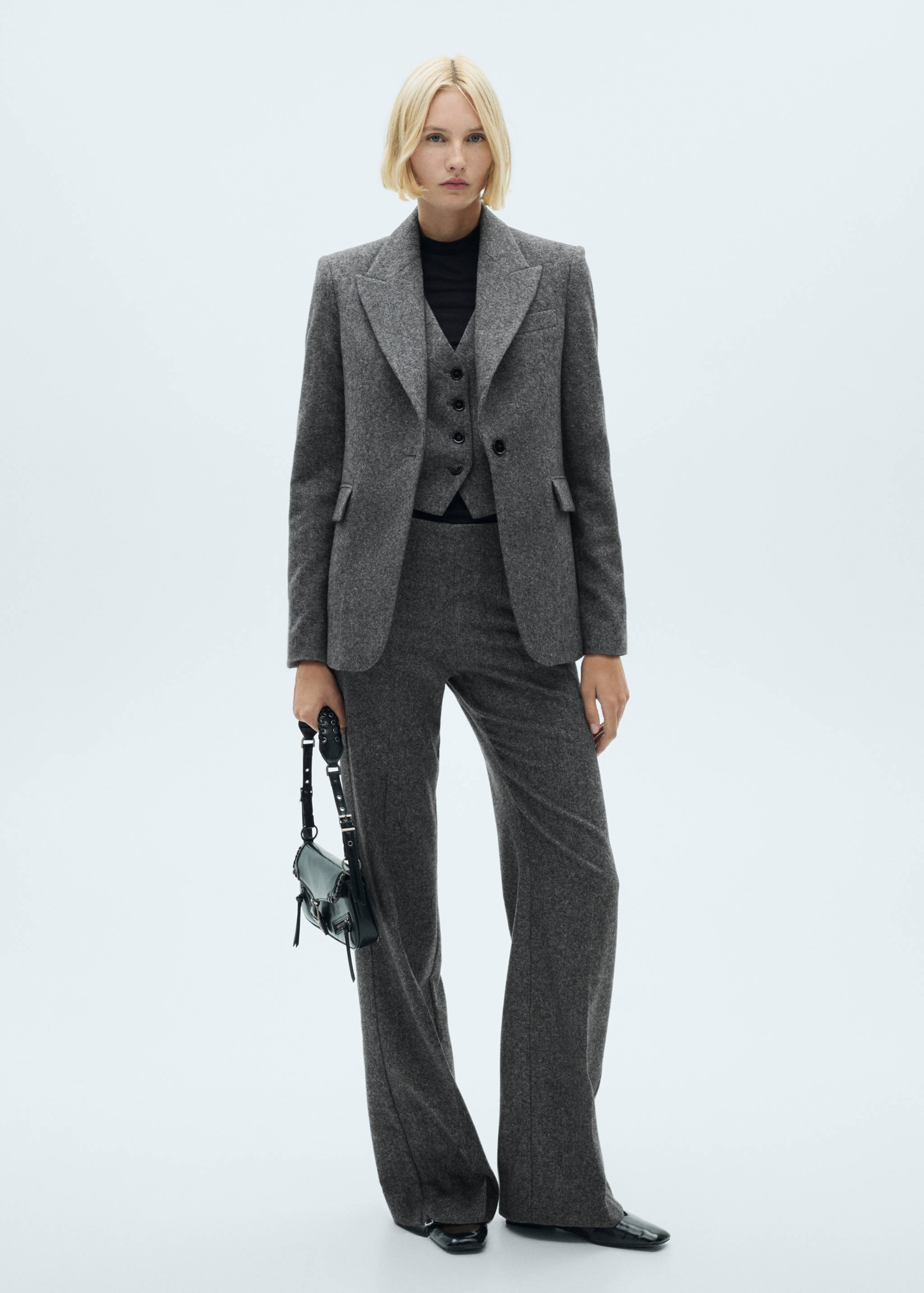 Melierte Woll-Anzughose - Allgemeine Ansicht