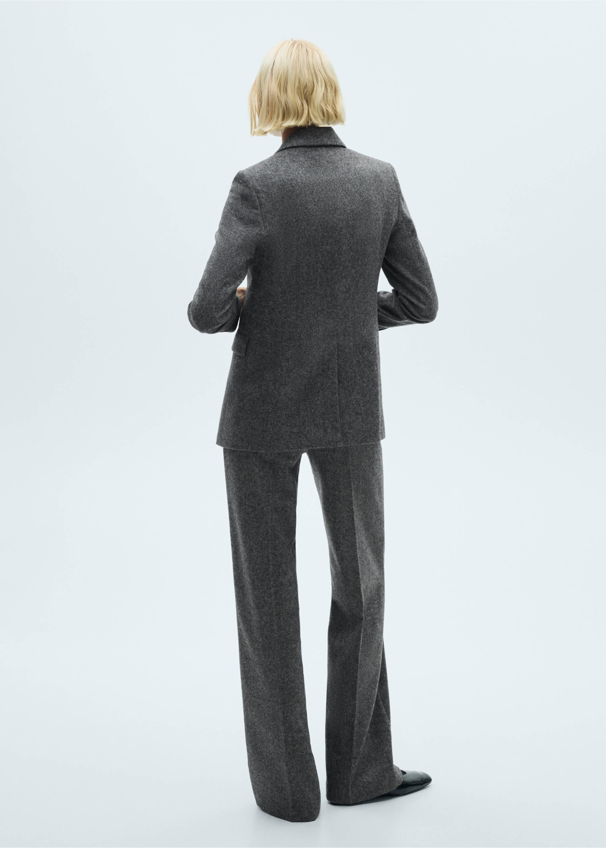 Marbled wool suit trousers - Reverse of the article, Black. Ref: 77047720-00.