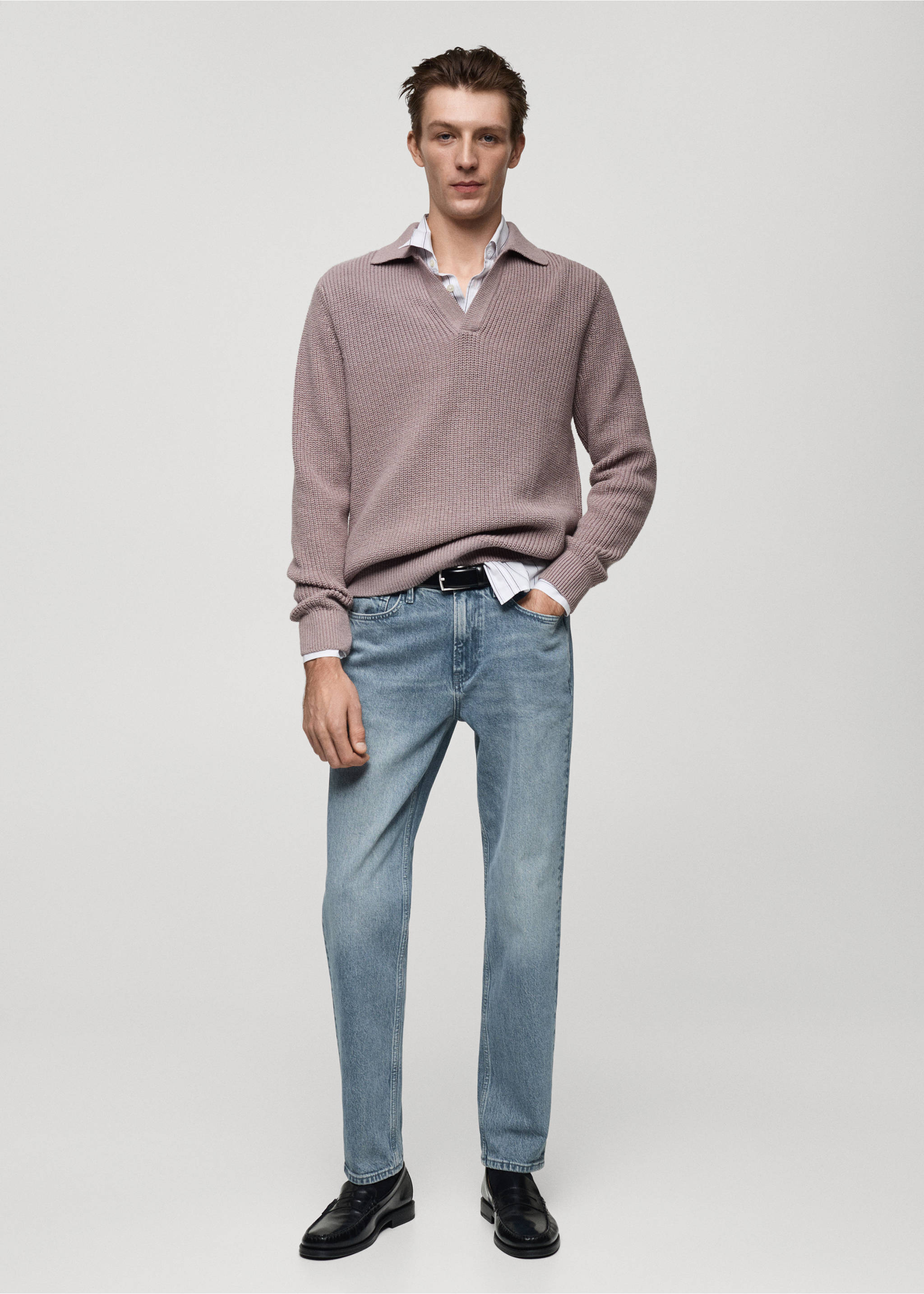 Regular-Fit-Jeans im Used-Look - Allgemeine Ansicht, Petrolblau. Ref: 77047913-00.