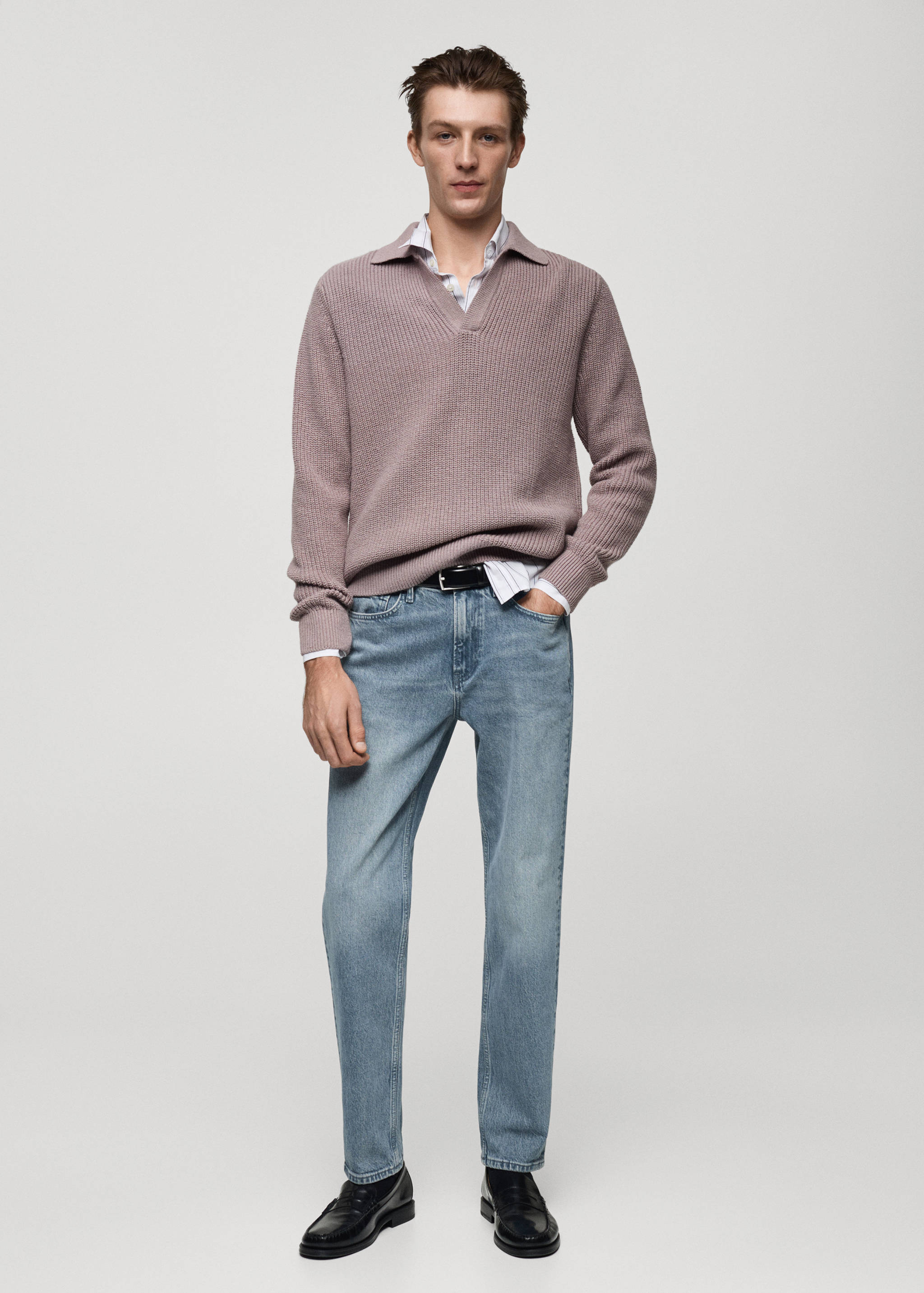 Regular-fit jeans with distressed effect - General plane