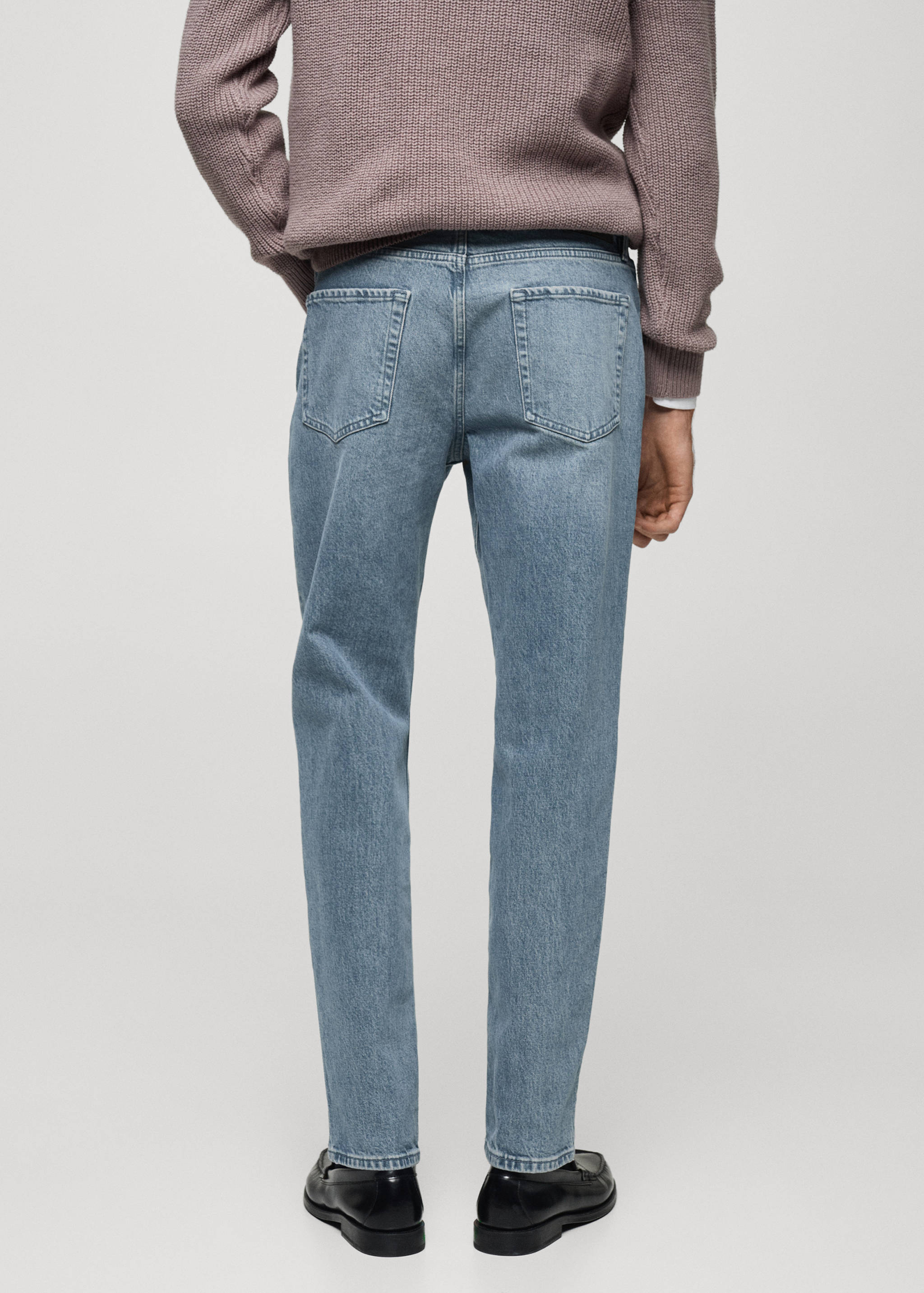 Regular-fit jeans with distressed effect - Reverse of the article