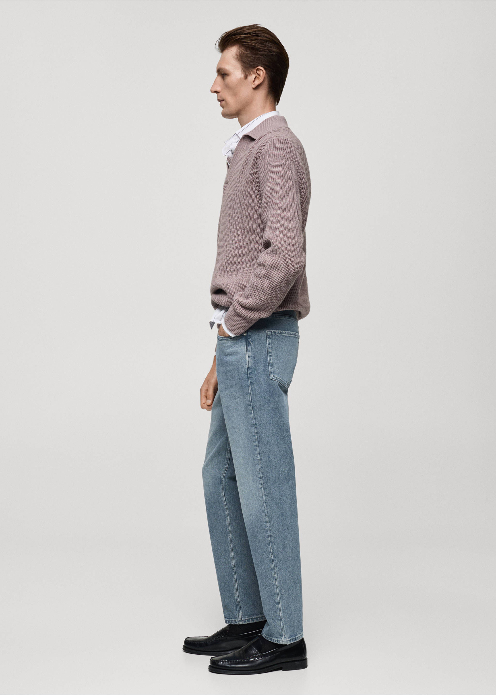 Regular-Fit-Jeans im Used-Look - Detail des Artikels 2, Petrolblau. Ref: 77047913-00.