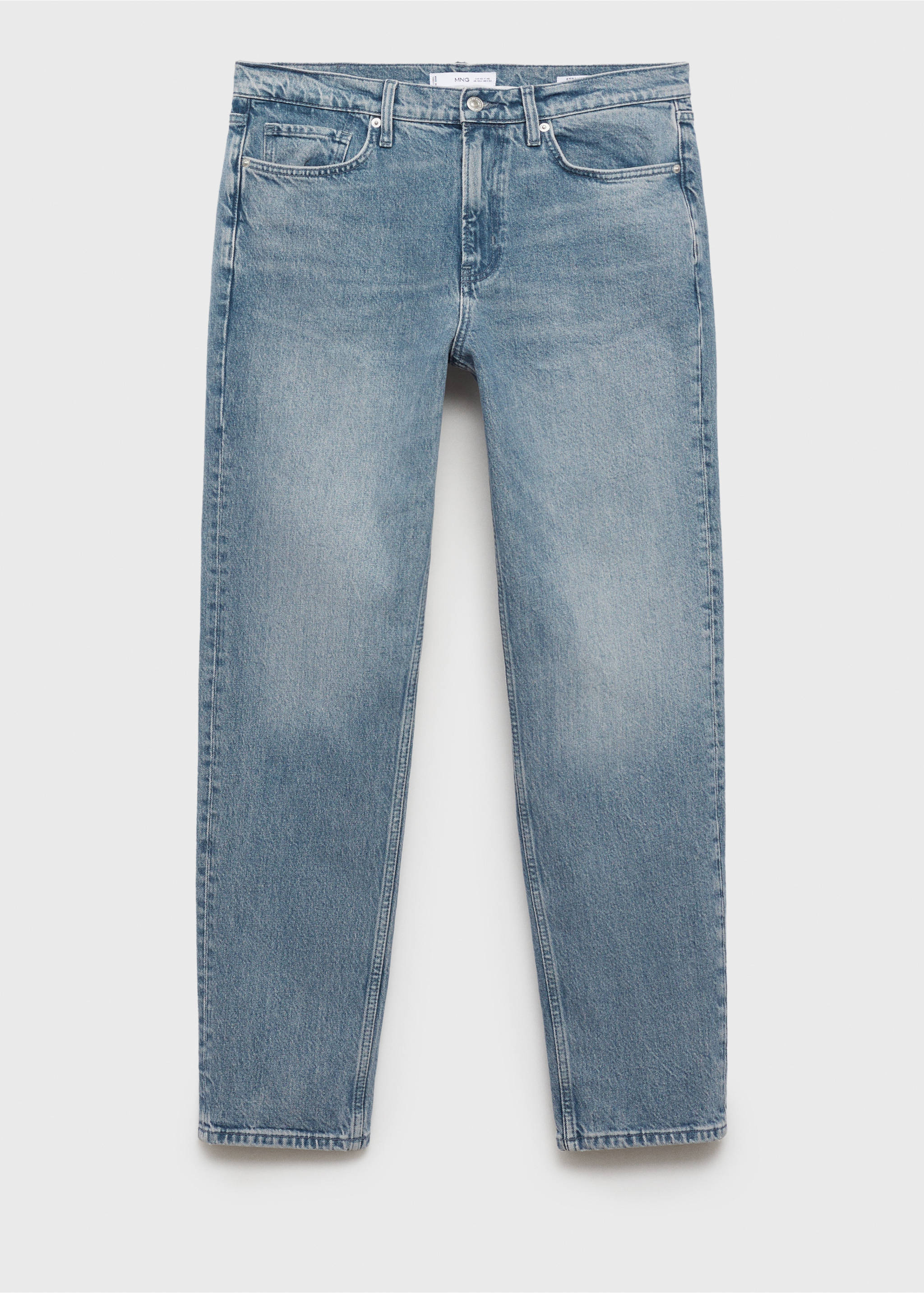 Regular-fit jeans met versleten effect - Artikel zonder model, Petrol blauw. Ref: 77047913-00.