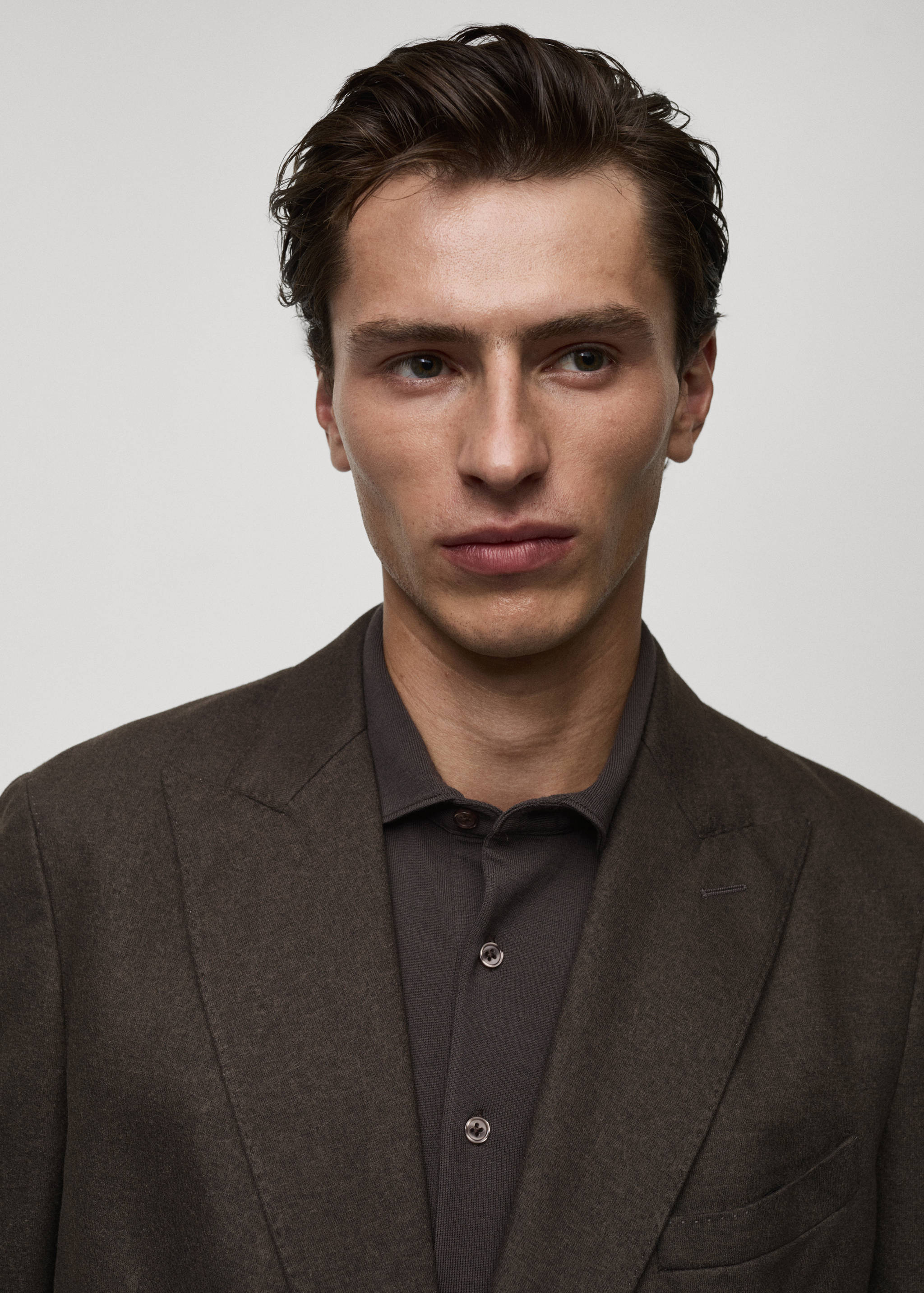 Flannel virgin wool double-breasted jacket - Details of the article 1