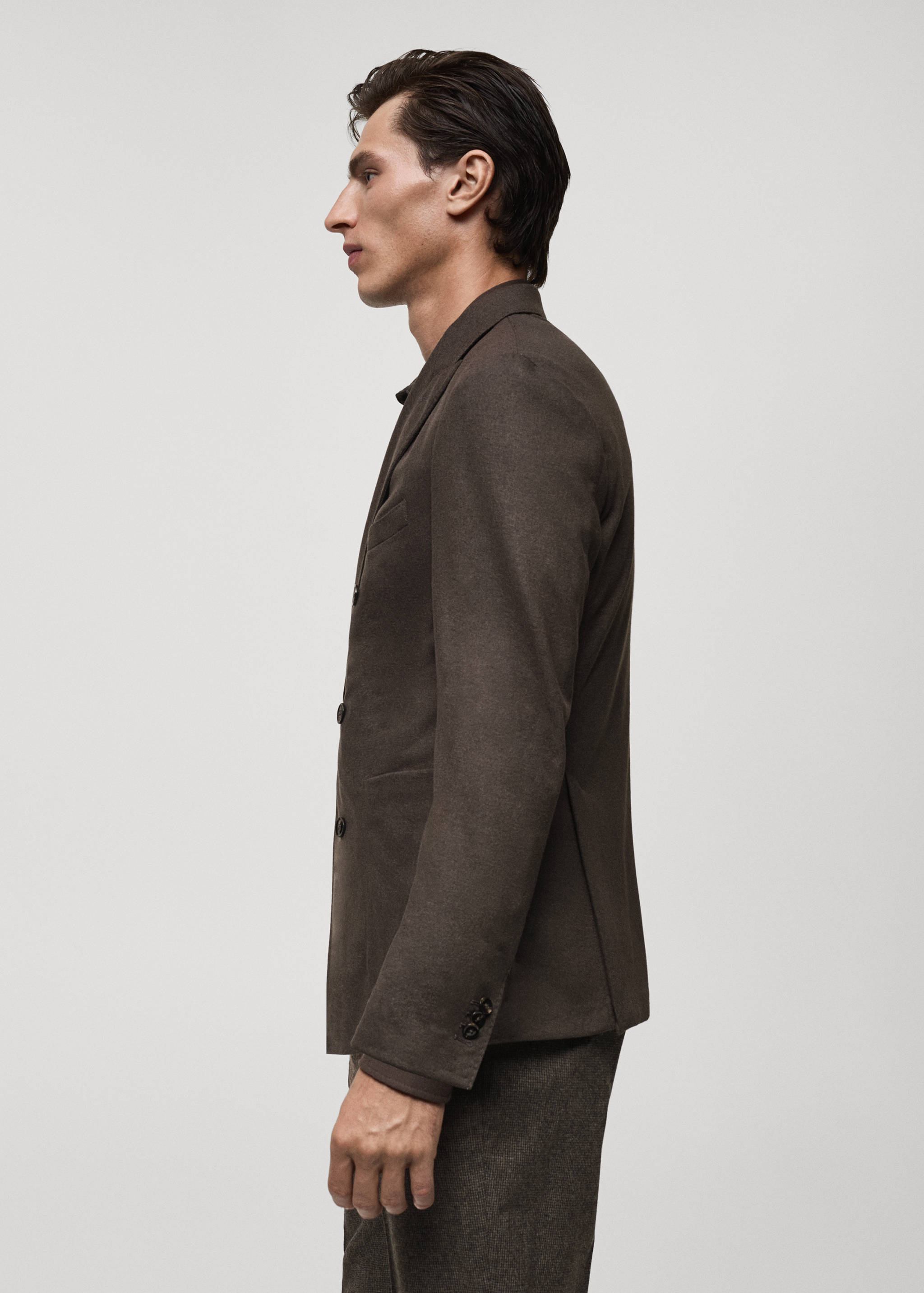 Flannel virgin wool double-breasted jacket - Details of the article 2