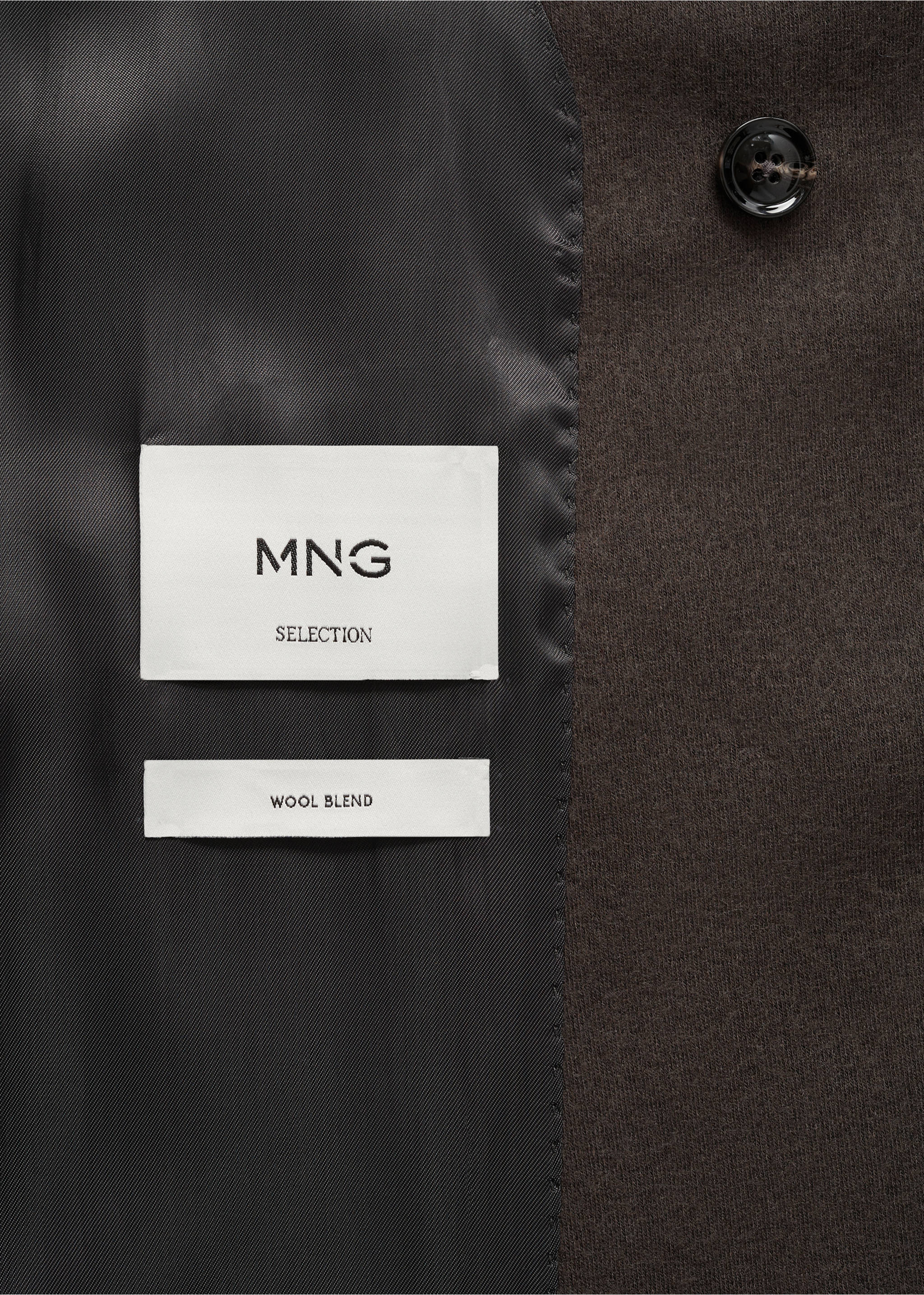 Americana cruzada franela lana virgen - Detalle del artículo 0, Marrón. Ref: 77047918-00.