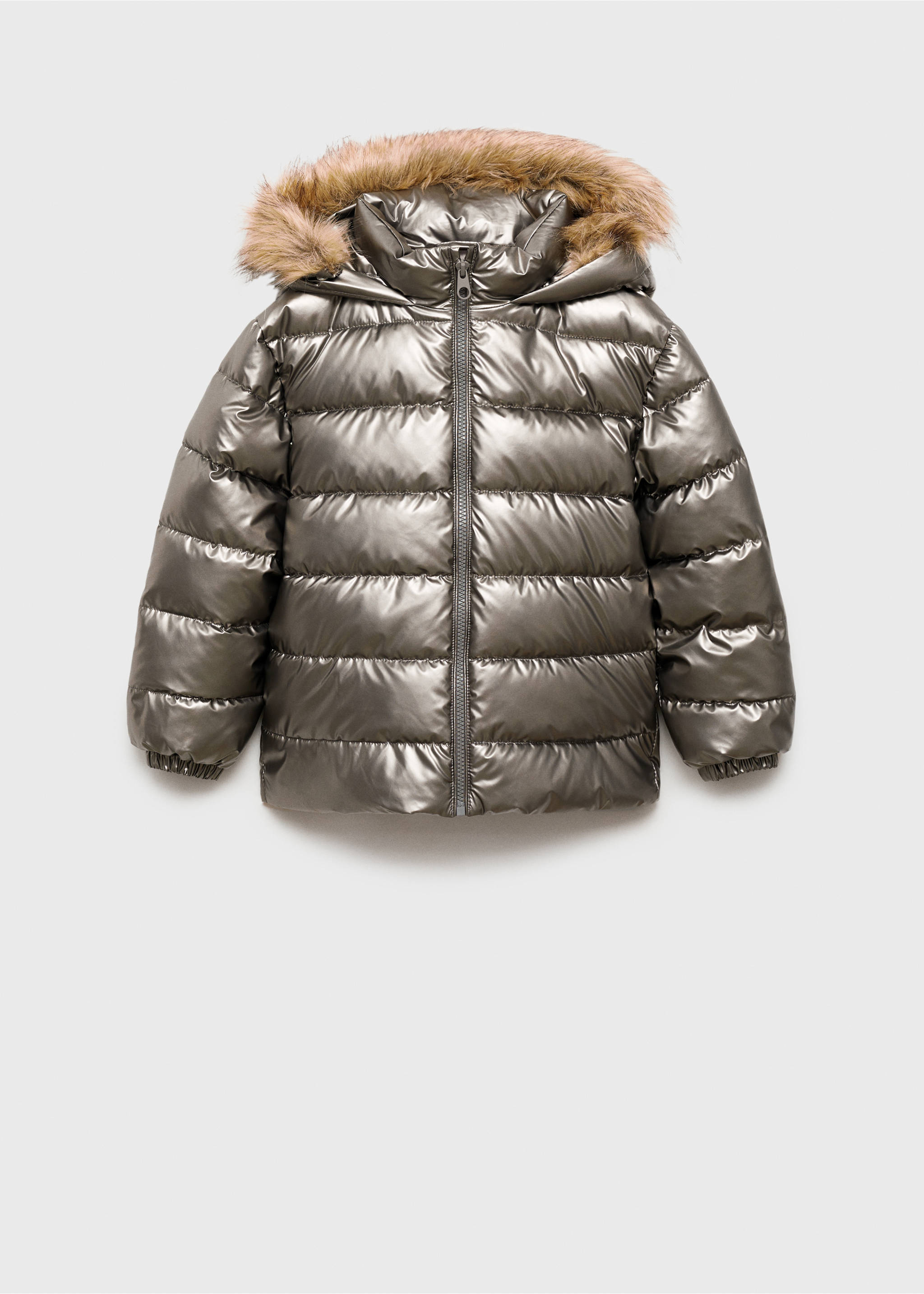 Metallic puffer jacket - Article without model, Dark Silver. Ref: 77047920-00.