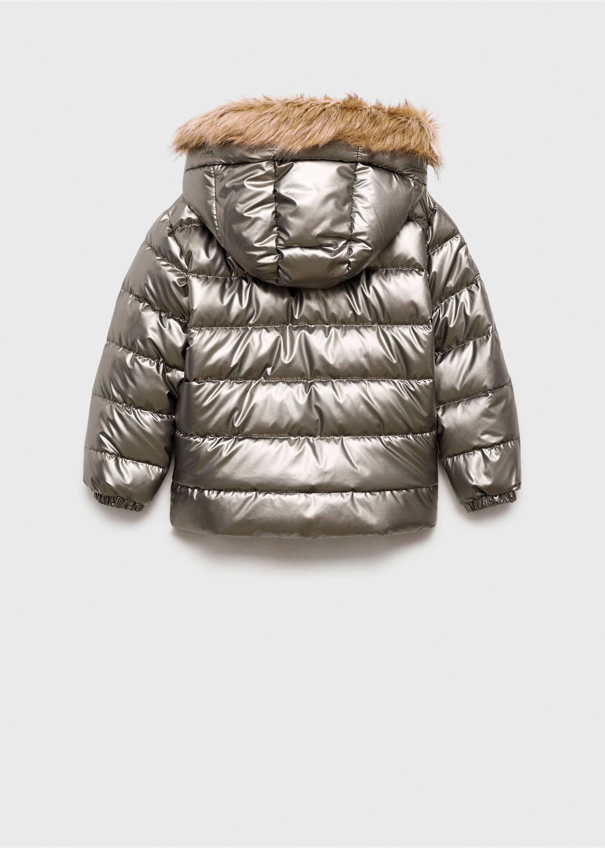 Metallic puffer jacket - Reverse of the article, Dark Silver. Ref: 77047920-00.