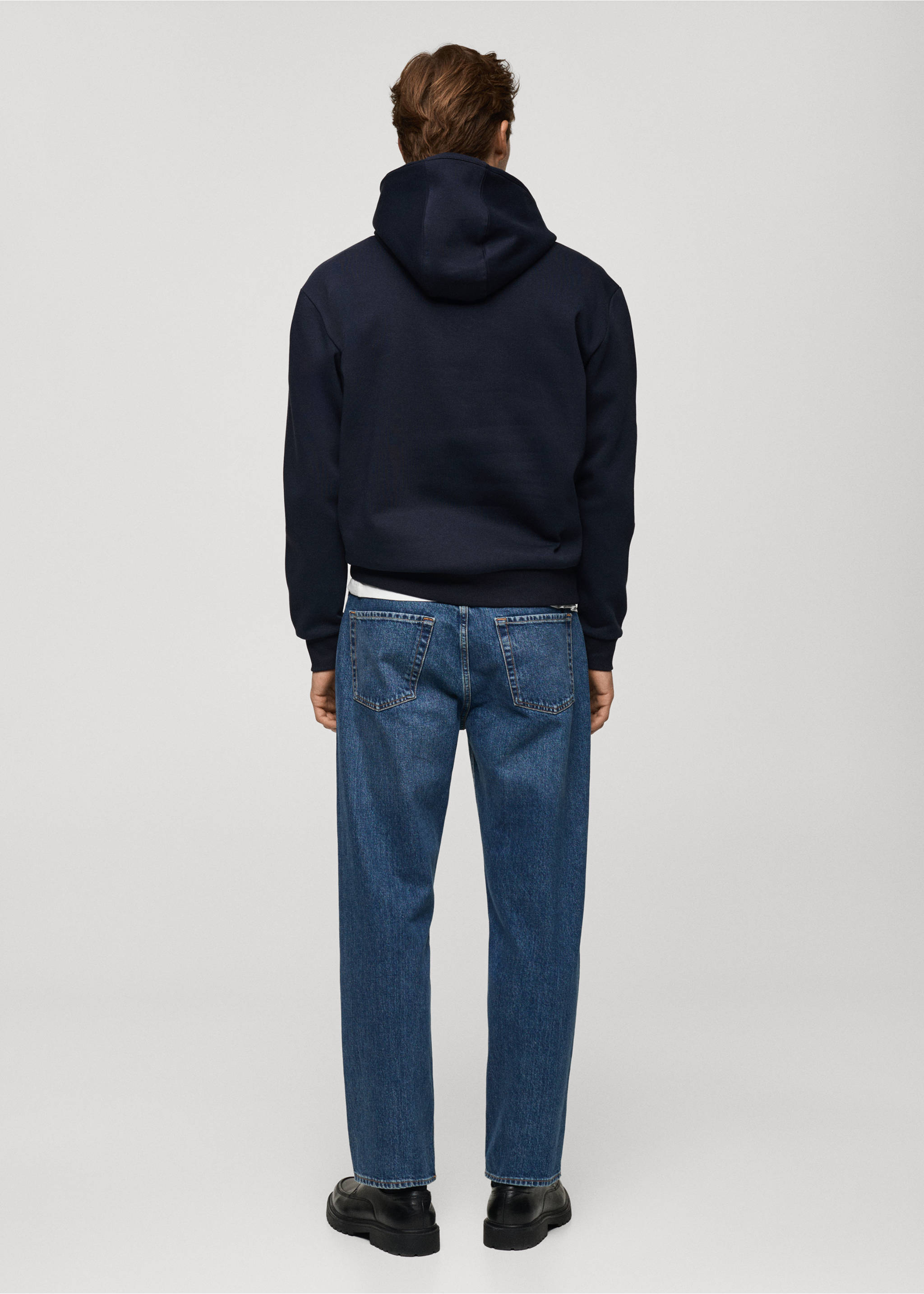 Combined printed cotton sweatshirt - Reverse of the article, Dark Navy. Ref: 77047923-00.