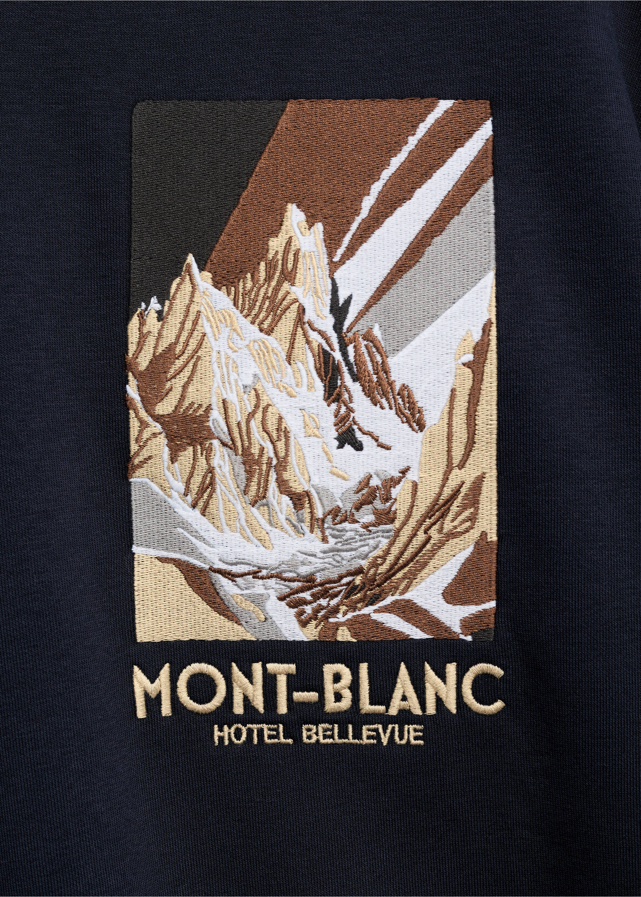 Combined printed cotton sweatshirt - Details of the article 8, Dark Navy. Ref: 77047923-00.