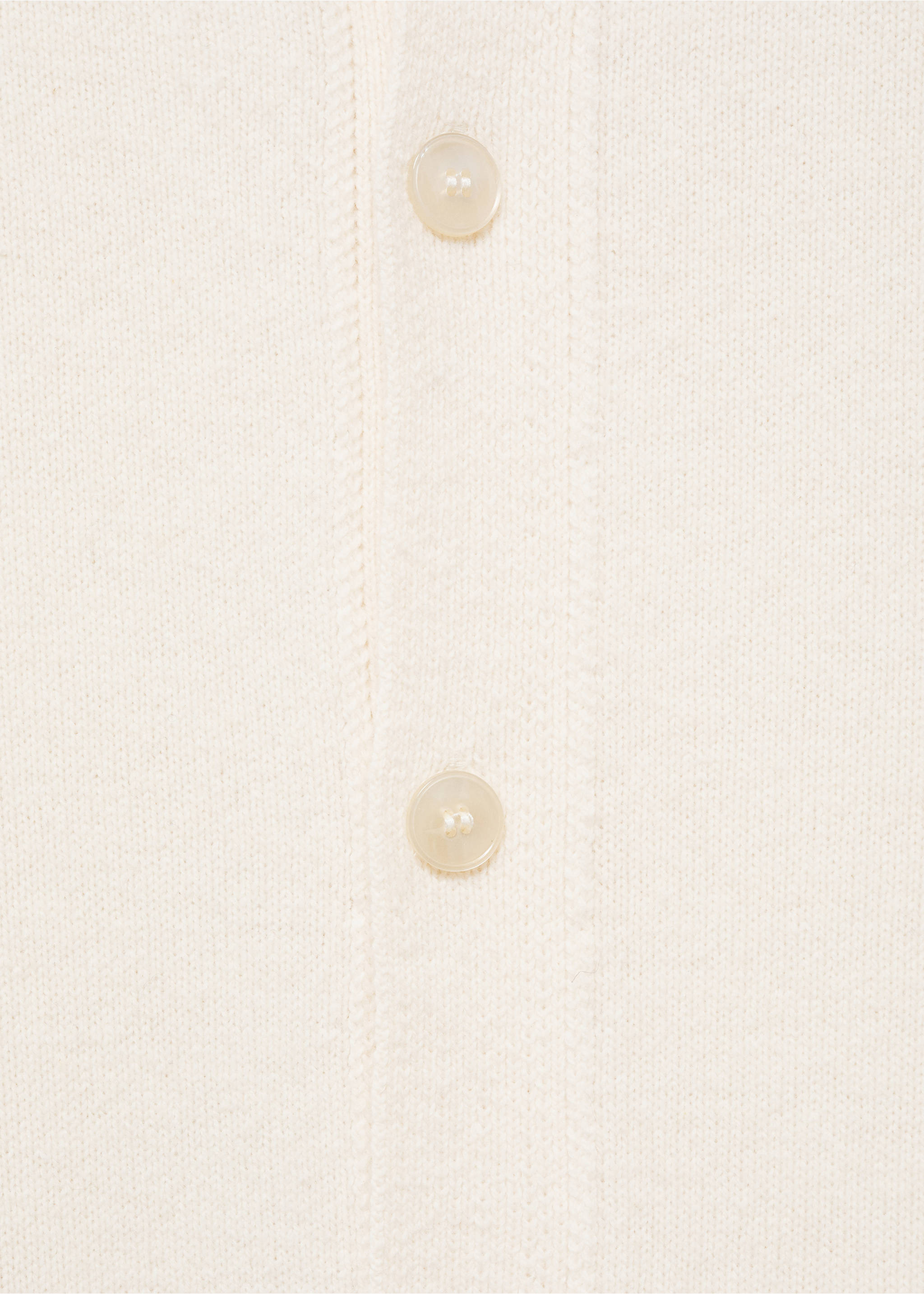 Woll-Cardigan mit Rippmuster - Detail des Artikels 0, Cremeweiß. Ref: 77047928-00.