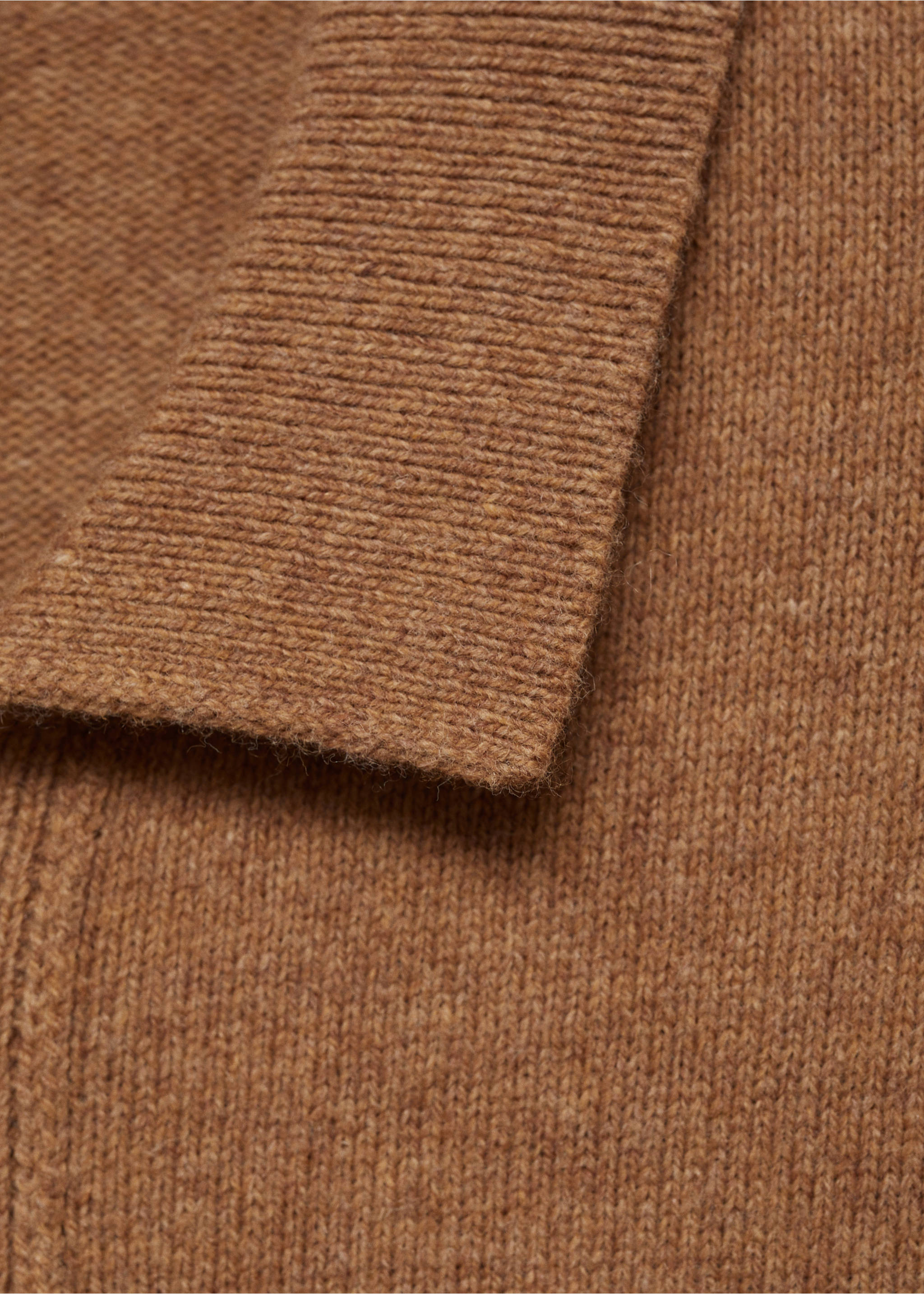 Woll-Cardigan mit Rippmuster - Detail des Artikels 8, Mittelbraun. Ref: 77047928-00.
