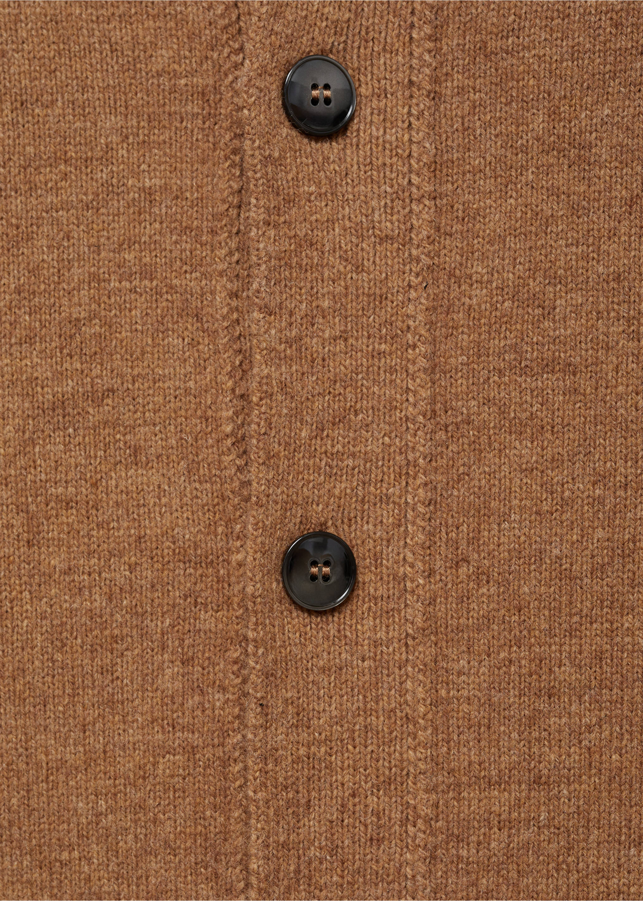 Woll-Cardigan mit Rippmuster - Detail des Artikels 0, Mittelbraun. Ref: 77047928-00.