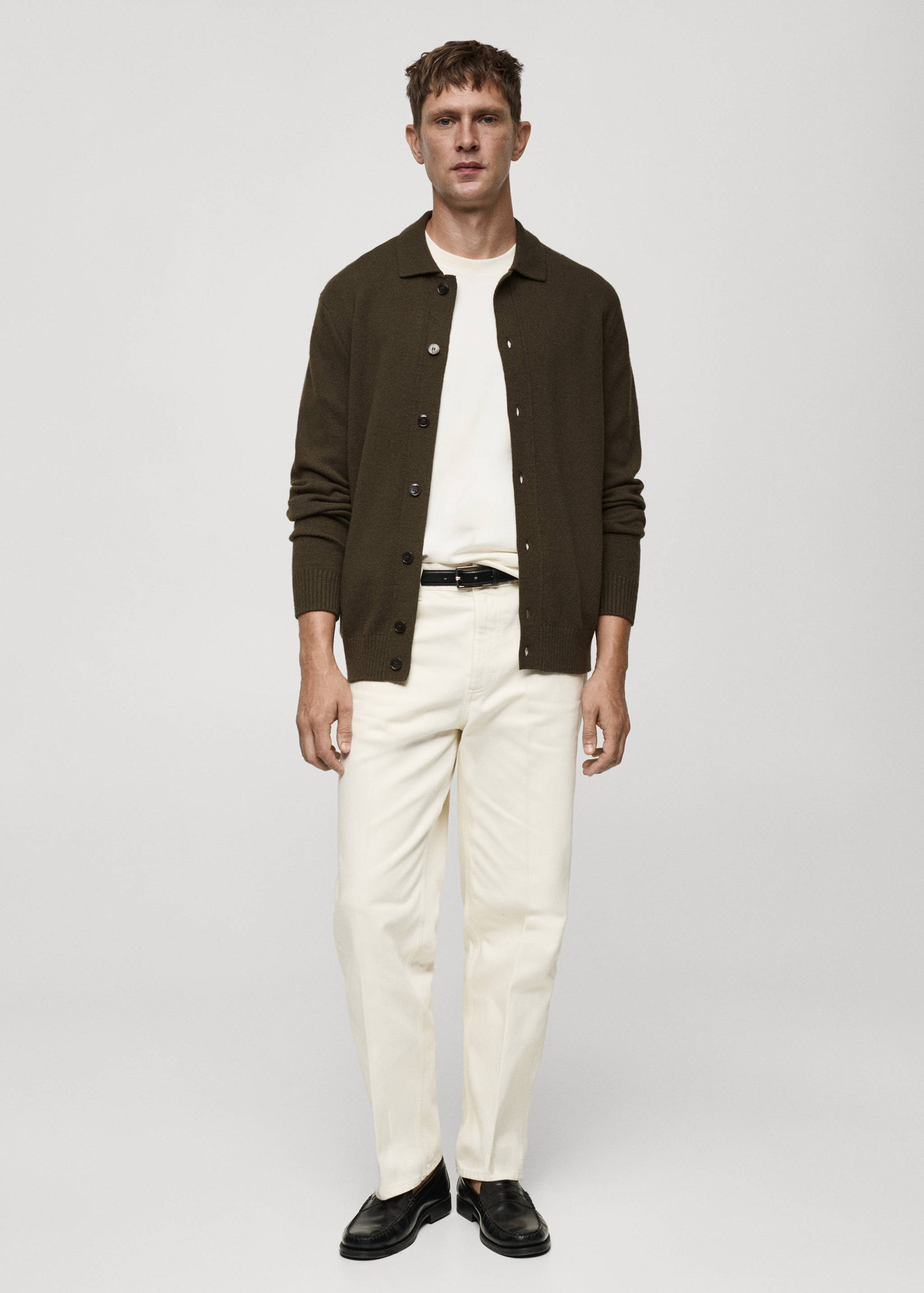 Woll-Cardigan mit Rippmuster - Allgemeine Ansicht