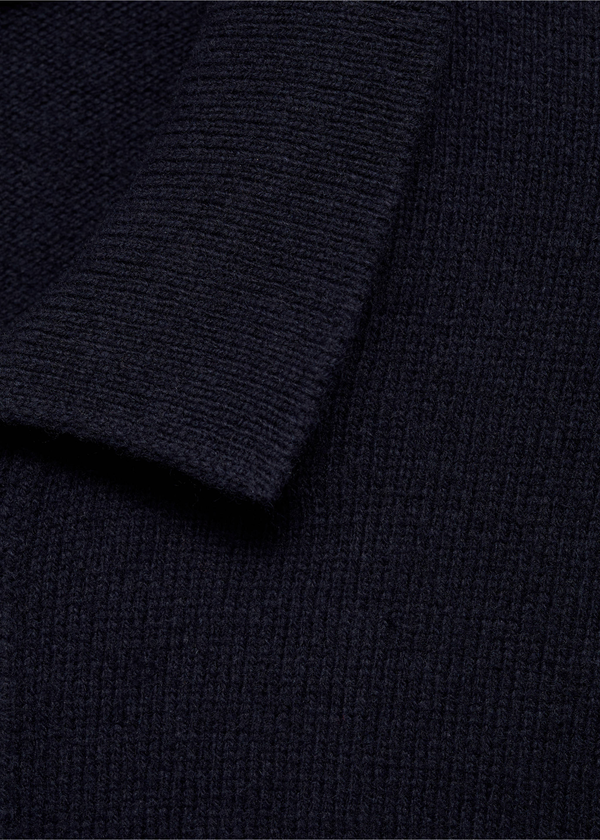 Úpletový vlněný kardigan s žebrováním - Detail zboží 8, Námořnická modrá. Ref: 77047928-00.