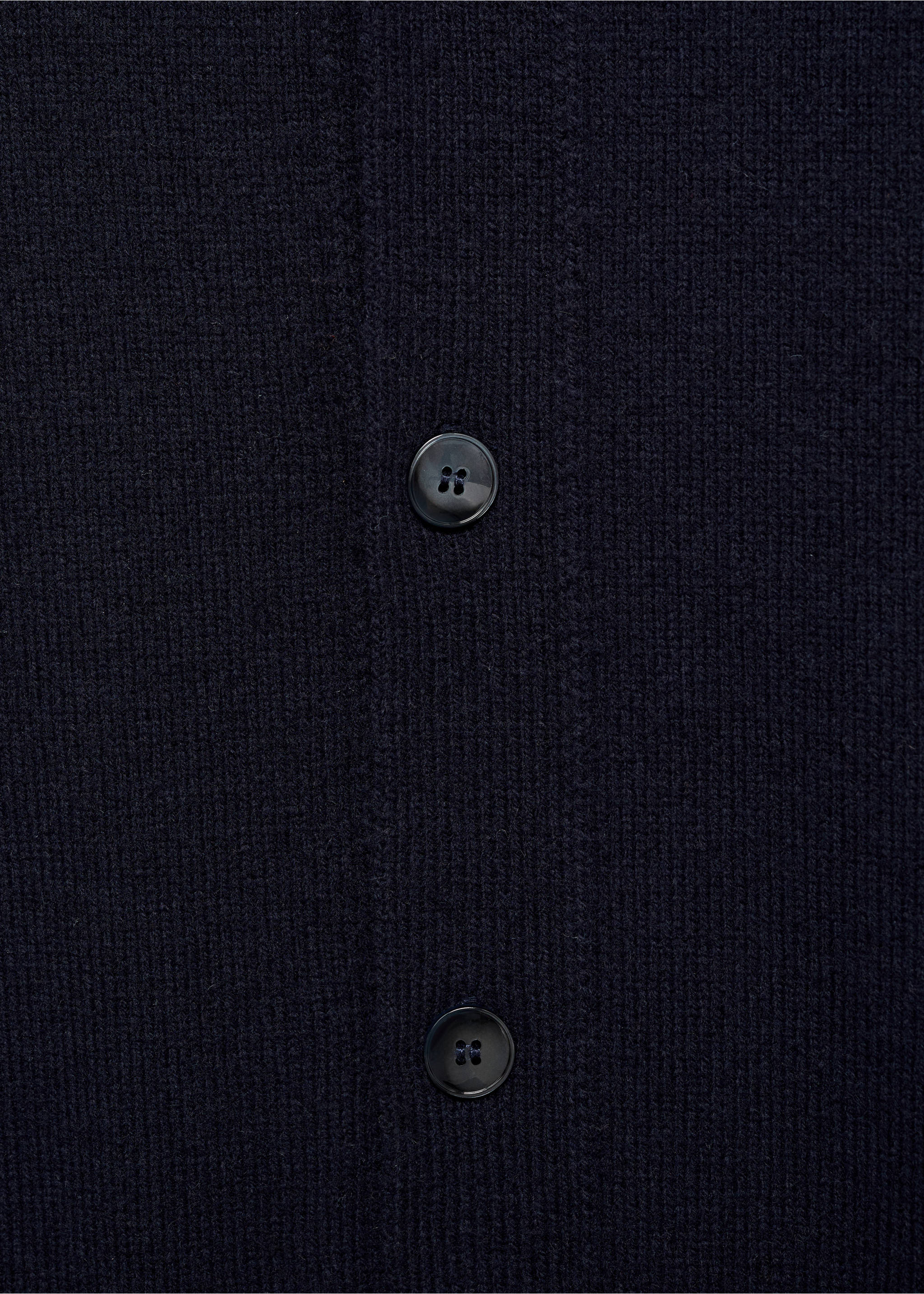 Úpletový vlněný kardigan s žebrováním - Detail zboží 0, Námořnická modrá. Ref: 77047928-00.