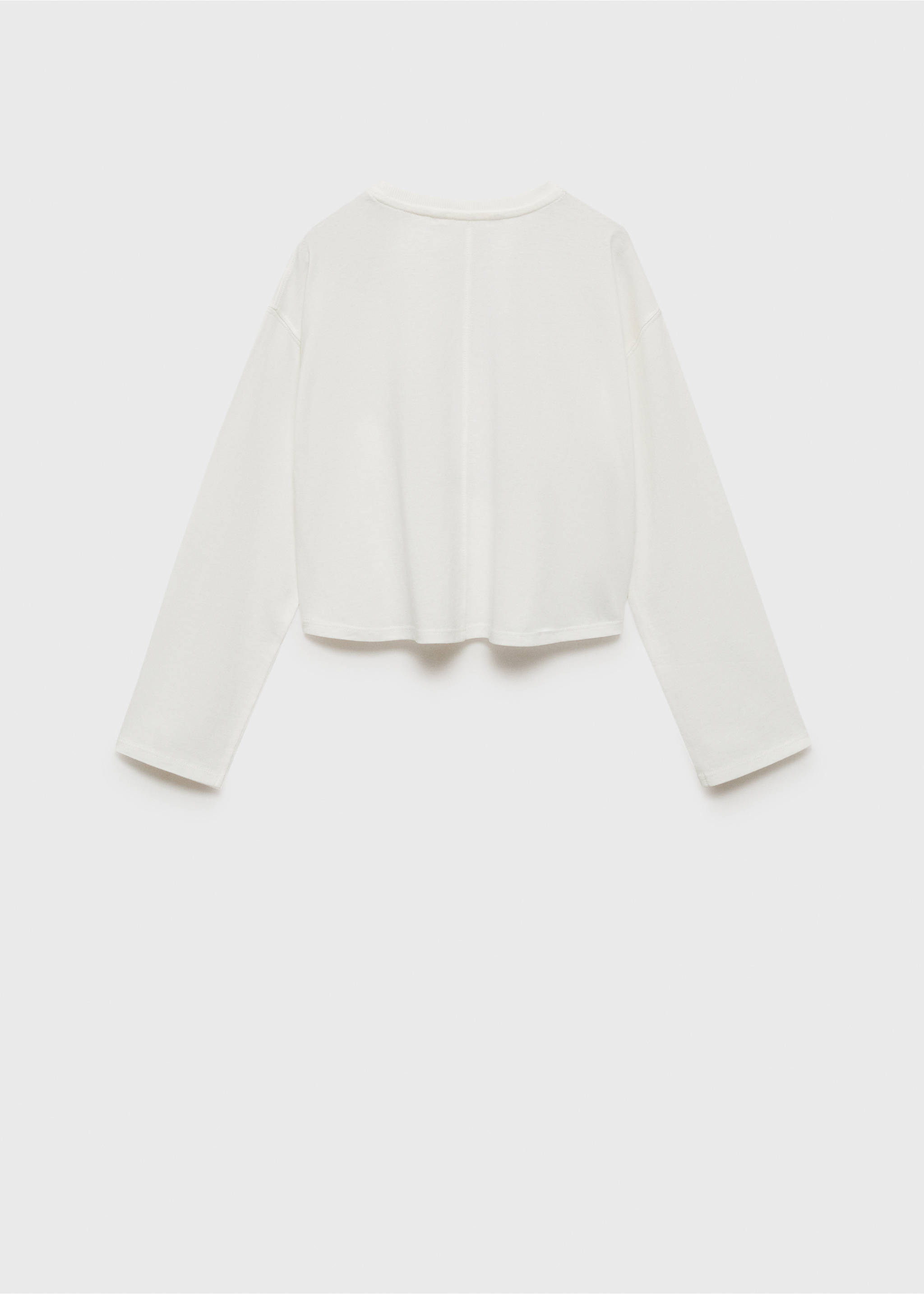 Bedrucktes Baumwoll-T-Shirt - Rückseite des Artikels, Cremeweiß. Ref: 77047937-00.