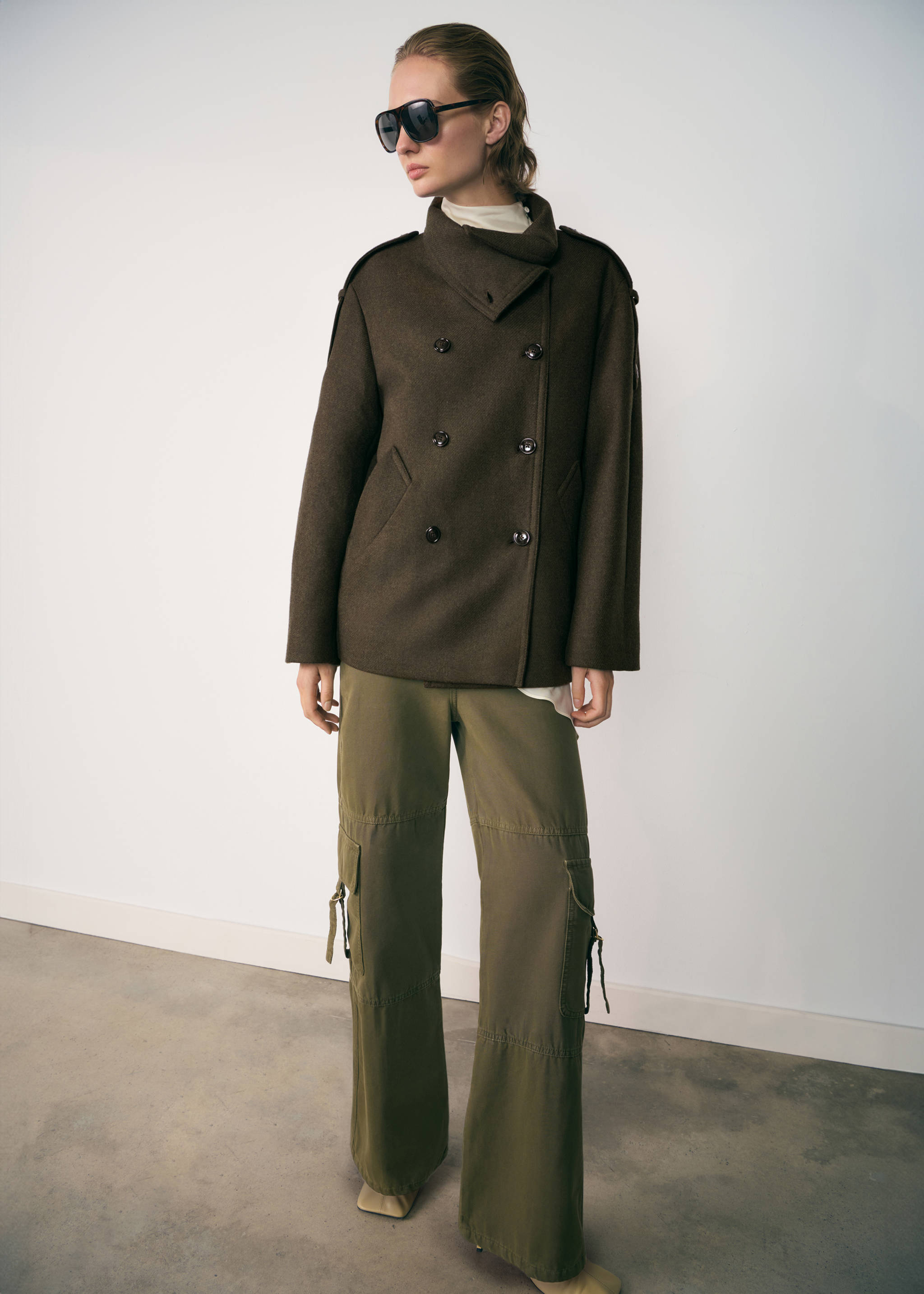 Abrigo lana doble botonadura - Plano general