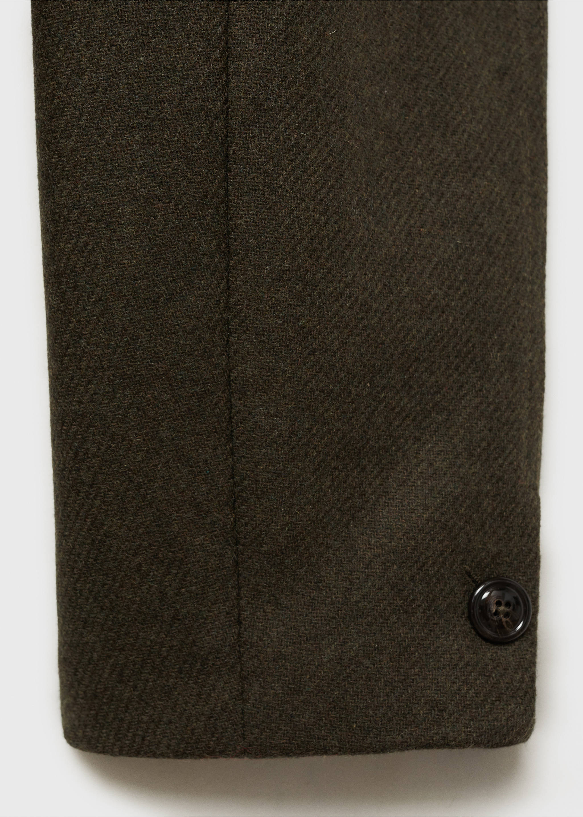 Double-breasted wool coat - Details of the article 0, Khaki. Ref: 77047939-00.