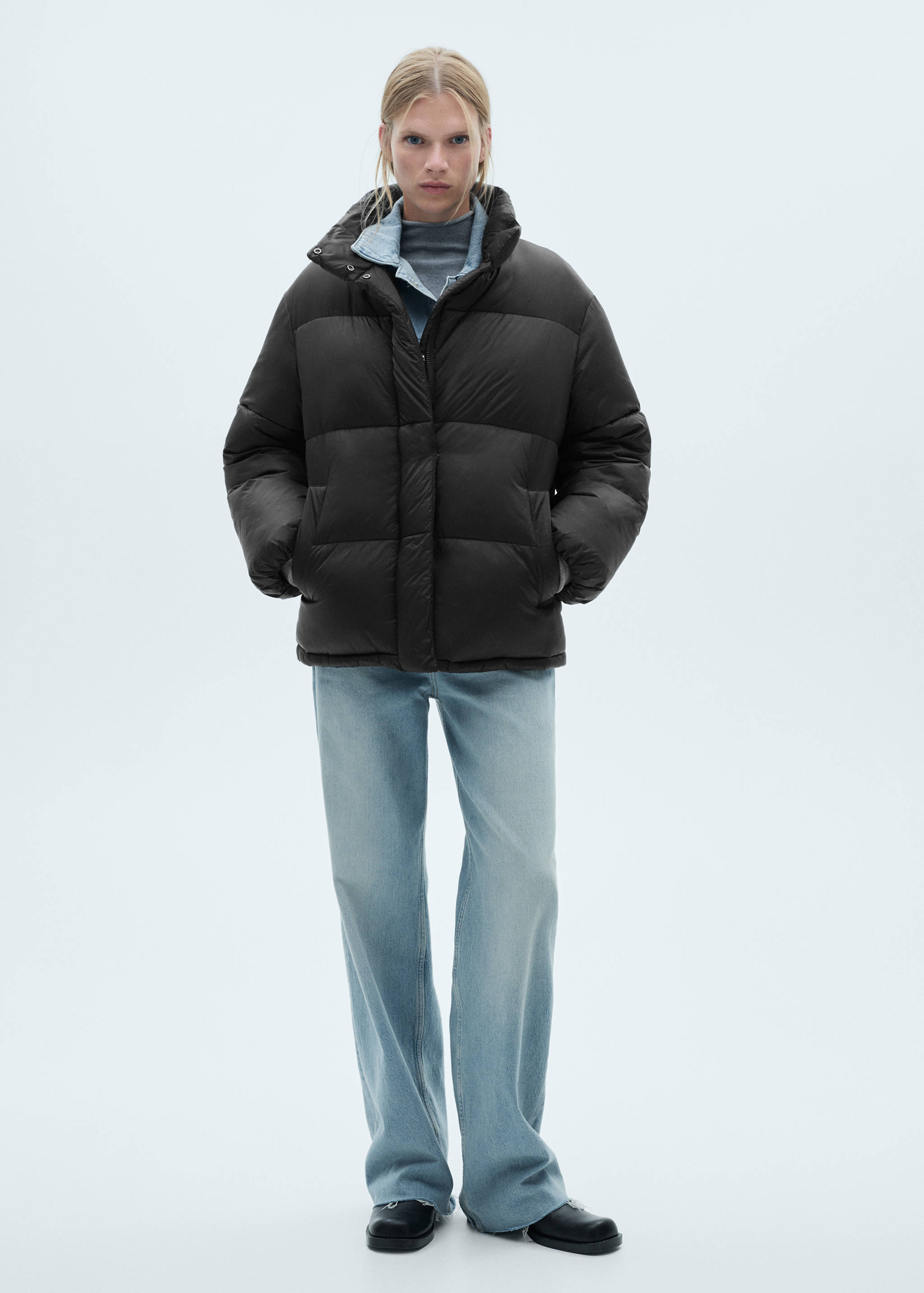 Short puffer anorak - General plane