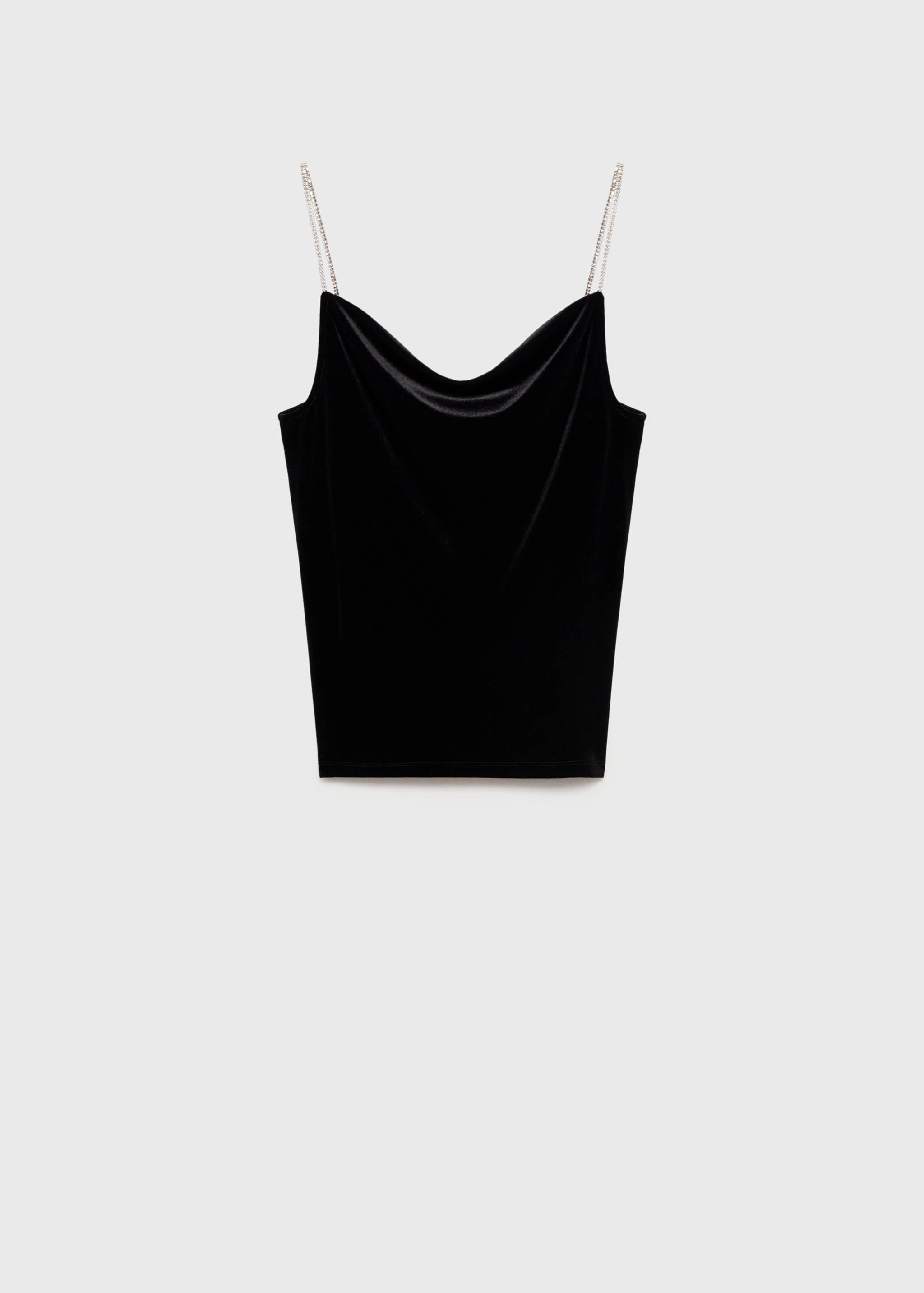 Velvet top with rhinestone straps - Article without model