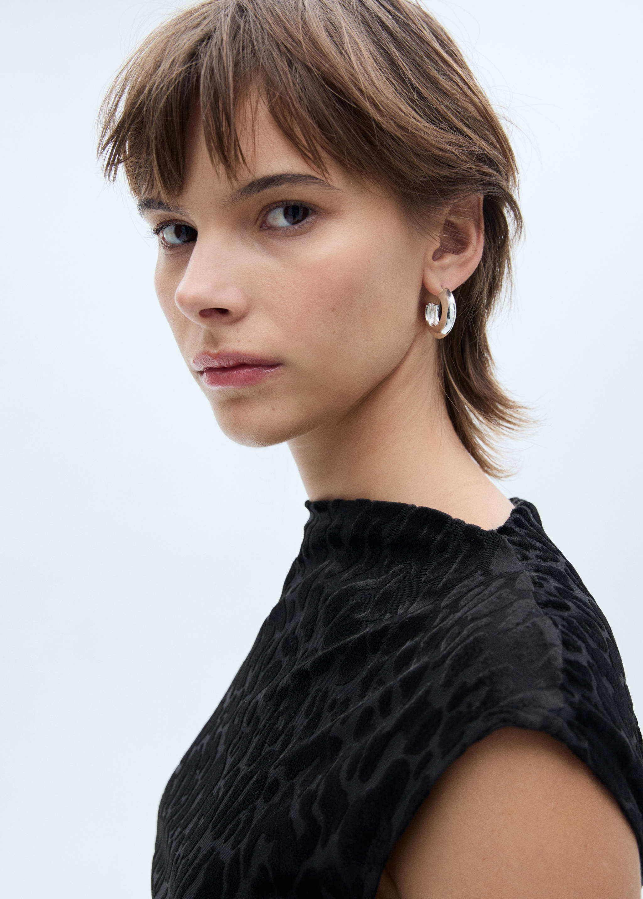 Short velvet leopard-print dress - Details of the article 1