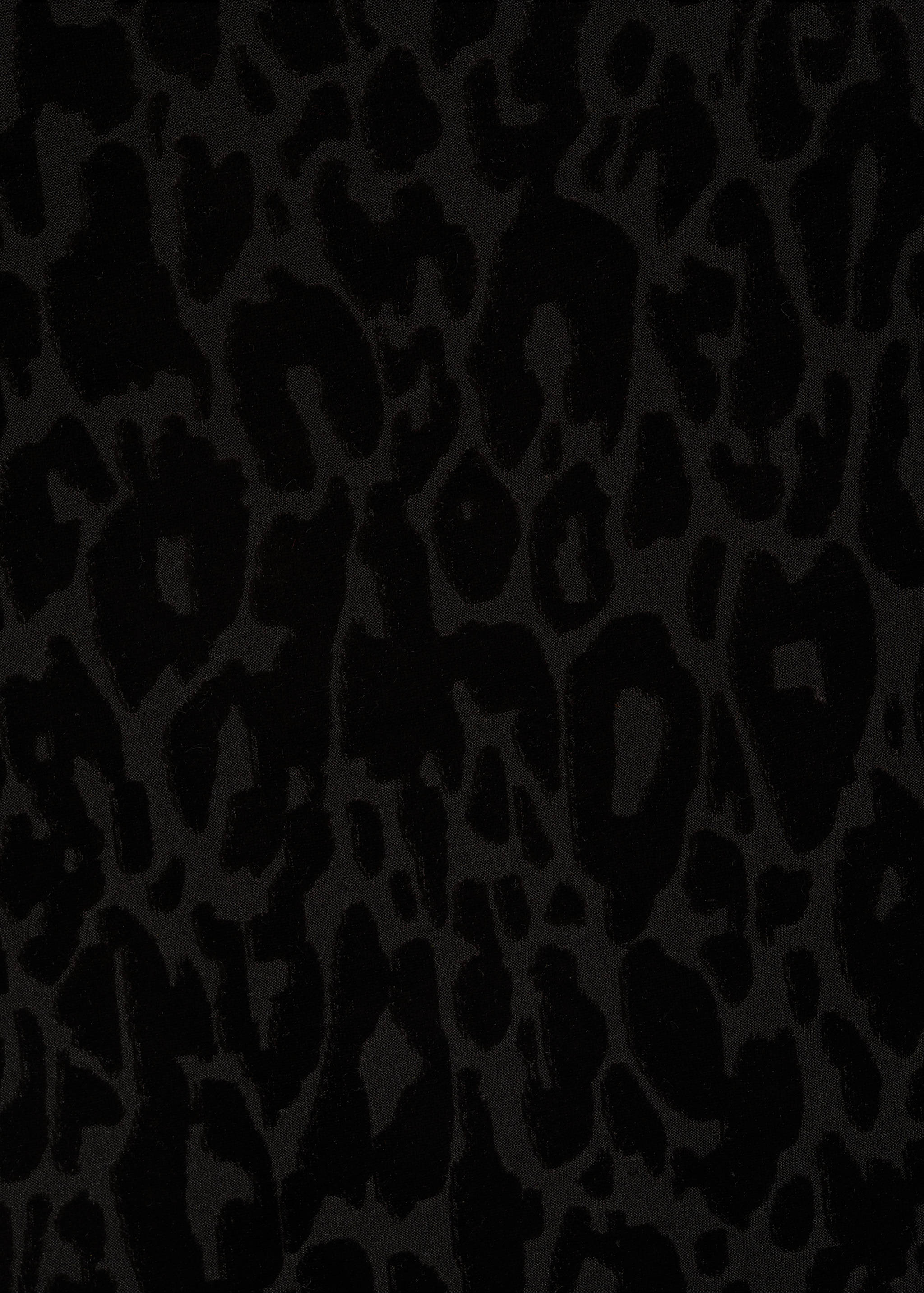 Short velvet leopard-print dress - Details of the article 0, Black. Ref: 77048267-00.