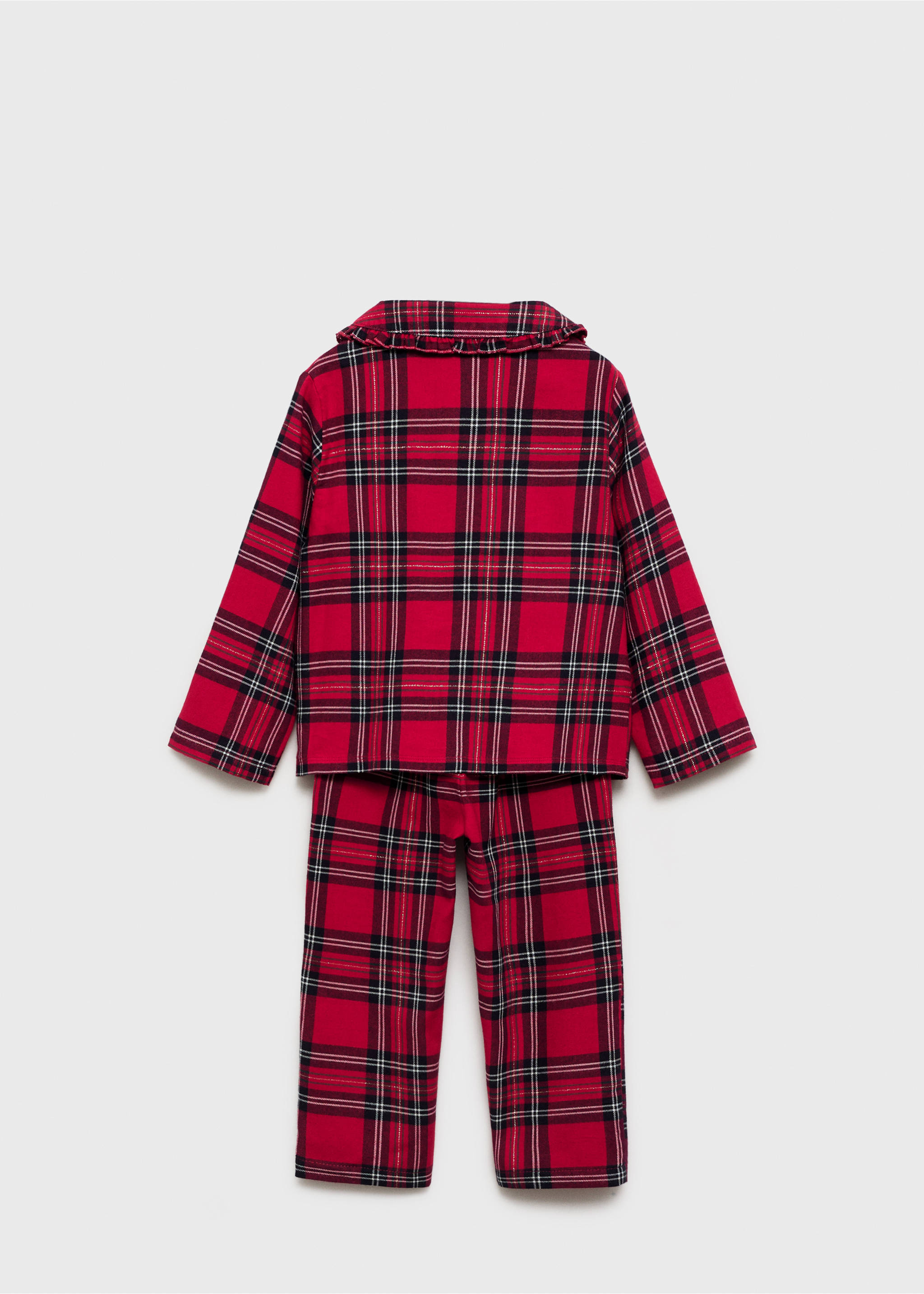 Checked cotton pyjamas - Reverse of the article, Red. Ref: 77048269-00.