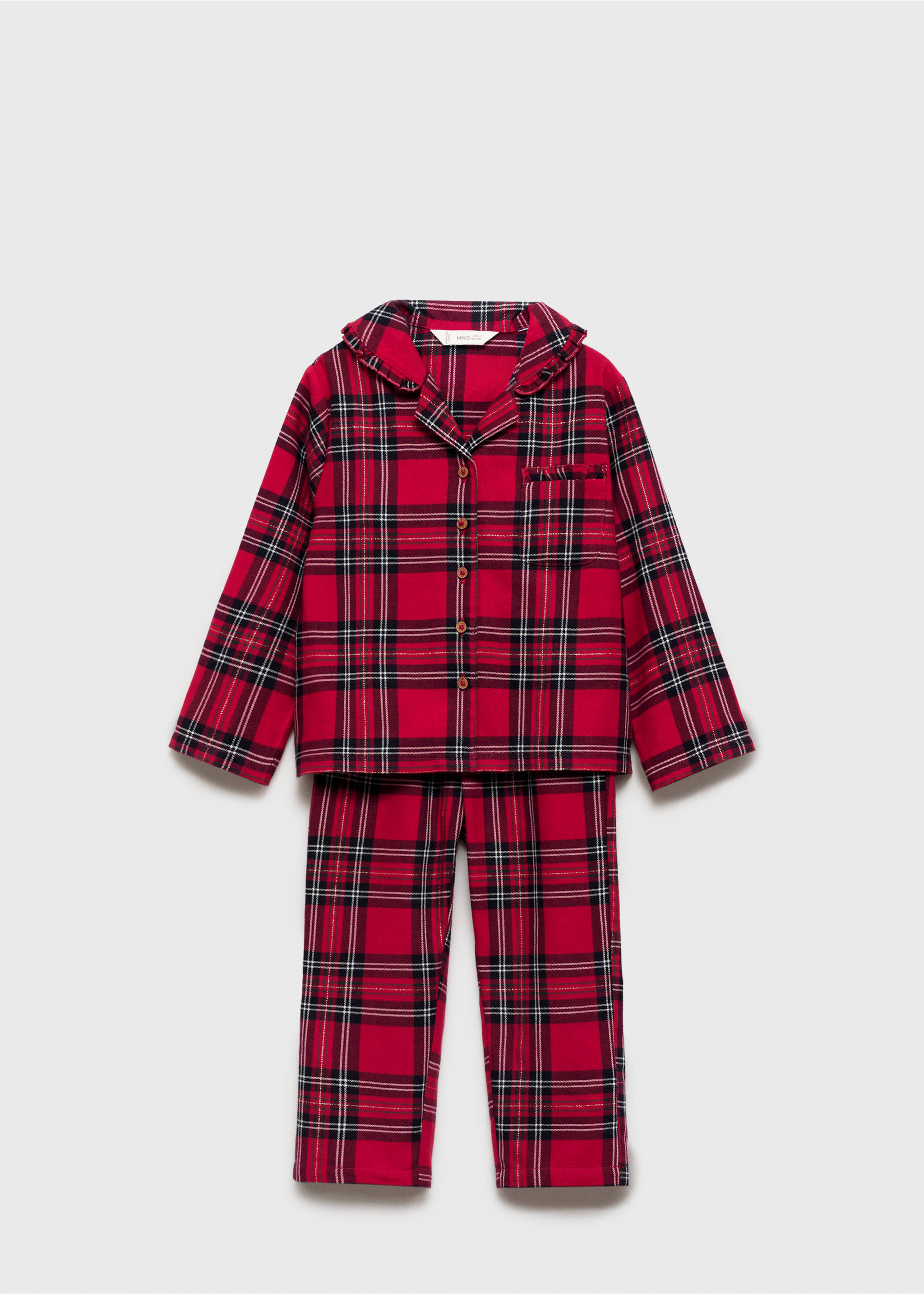 Checked cotton pyjamas - Article without model, Red. Ref: 77048269-00.