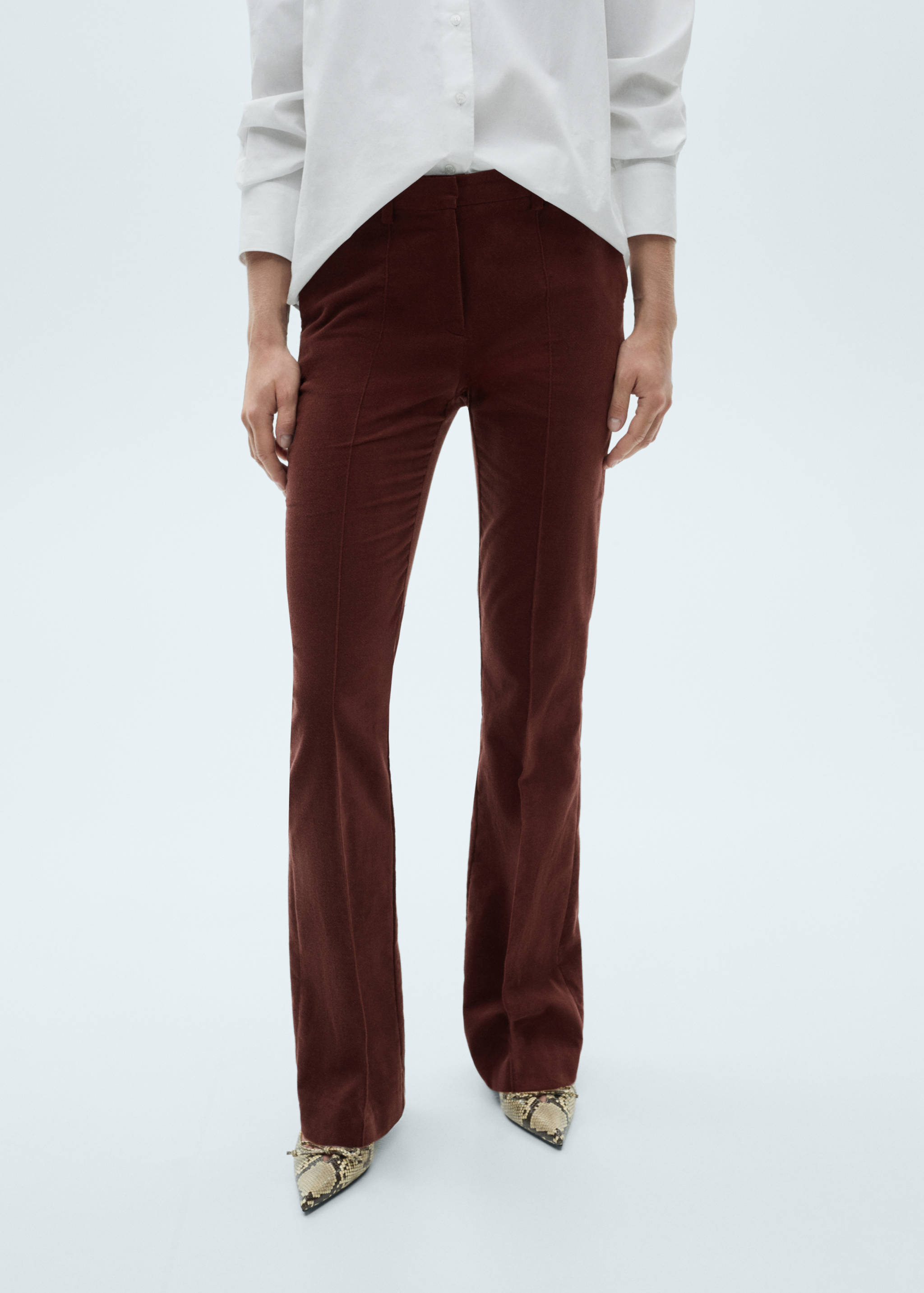 Straight velvet trousers - Medium plane