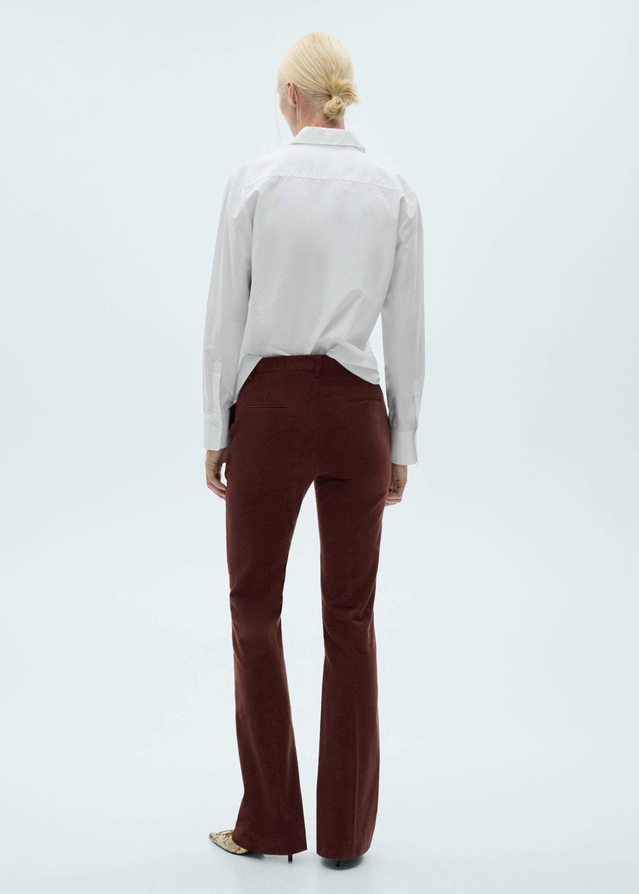Straight velvet trousers - Reverse of the article