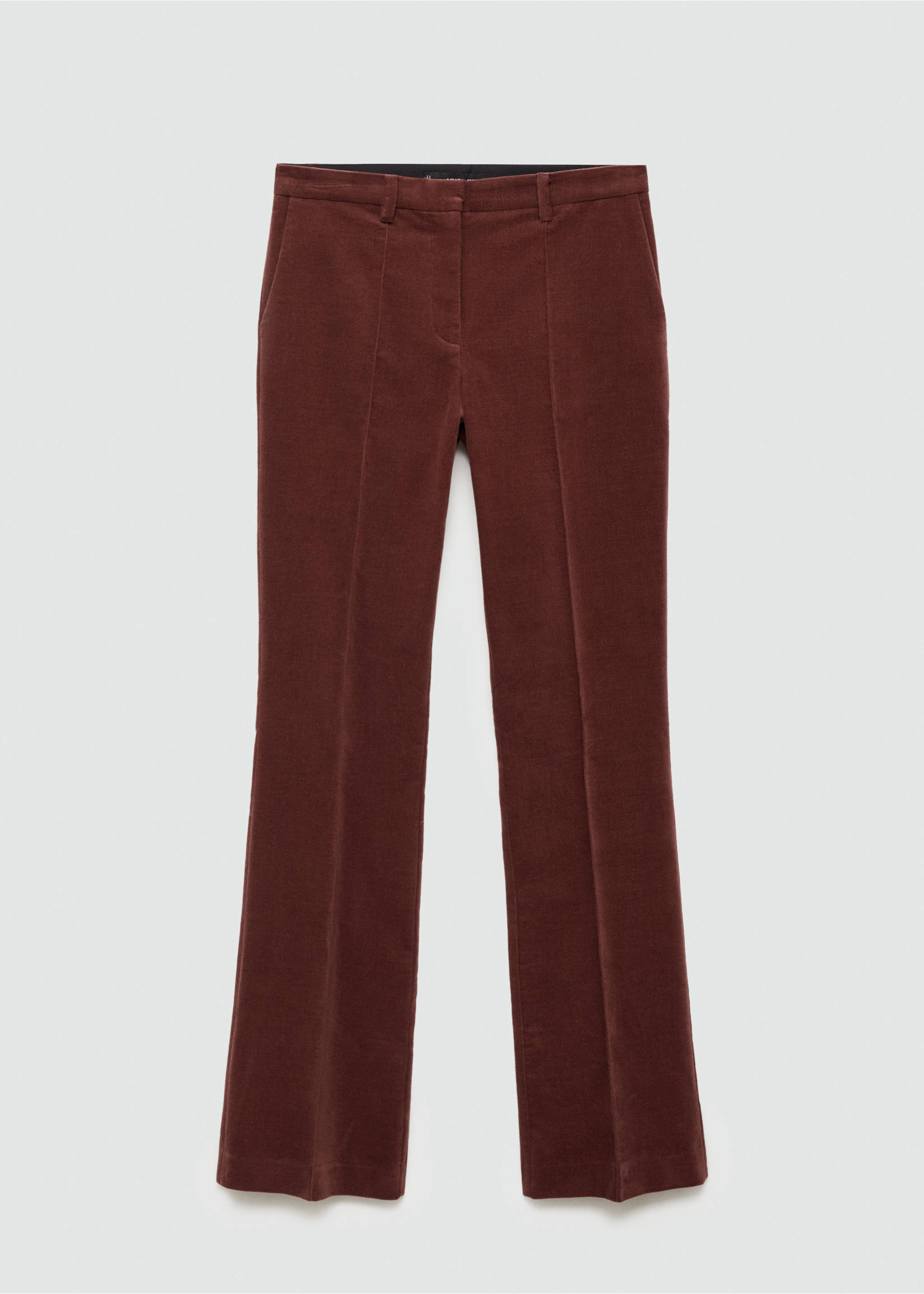 Straight velvet trousers - Article without model, Wine. Ref: 77048272-00.