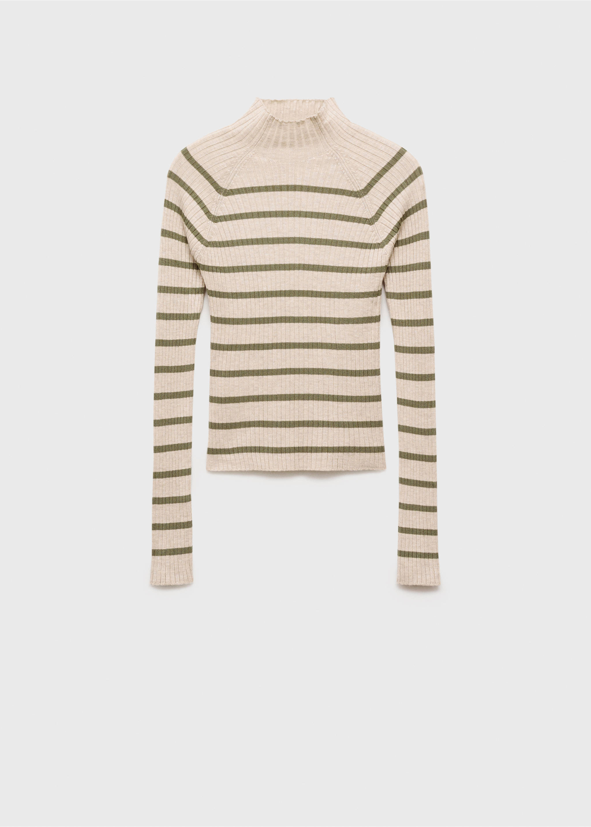 Turtleneck ribbed sweater - Article without model, Sand. Ref: 77048273-00.