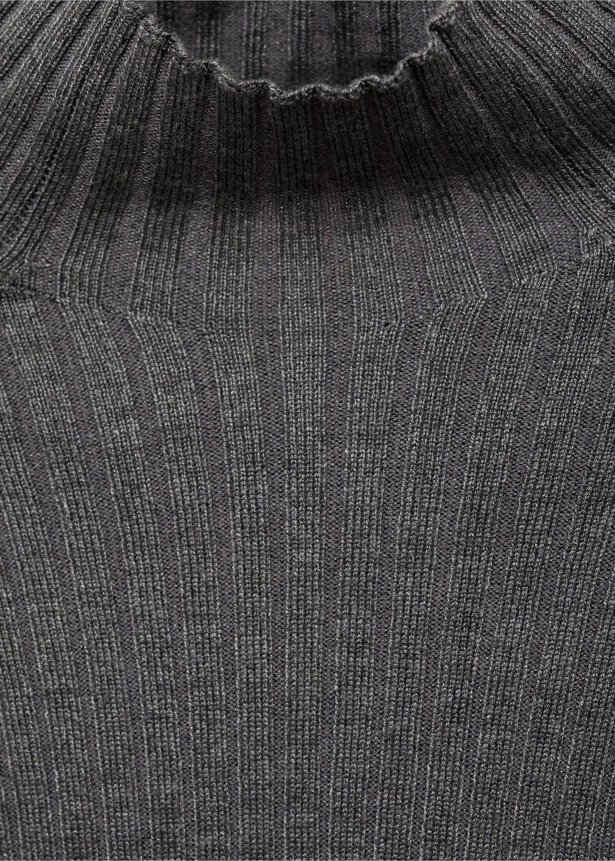 Turtleneck ribbed sweater - Details of the article 8, Medium Heather Grey. Ref: 77048273-00.