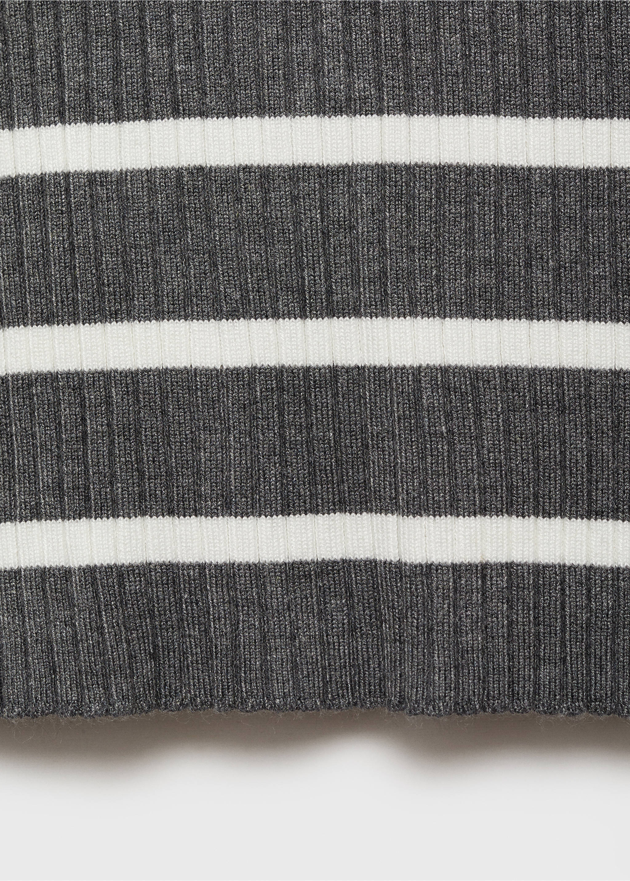 Turtleneck ribbed sweater - Details of the article 0, Medium Heather Grey. Ref: 77048273-00.