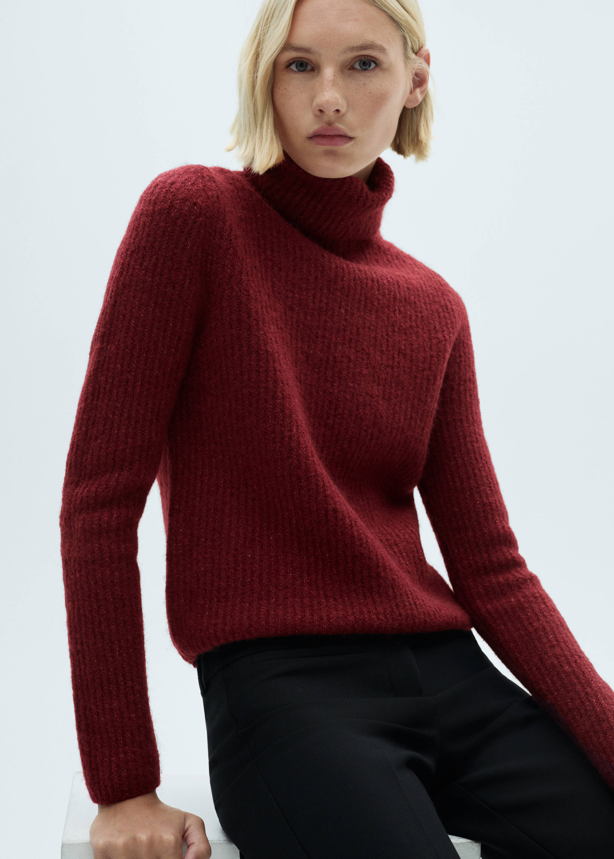 Turtleneck knitted sweater - Medium plane