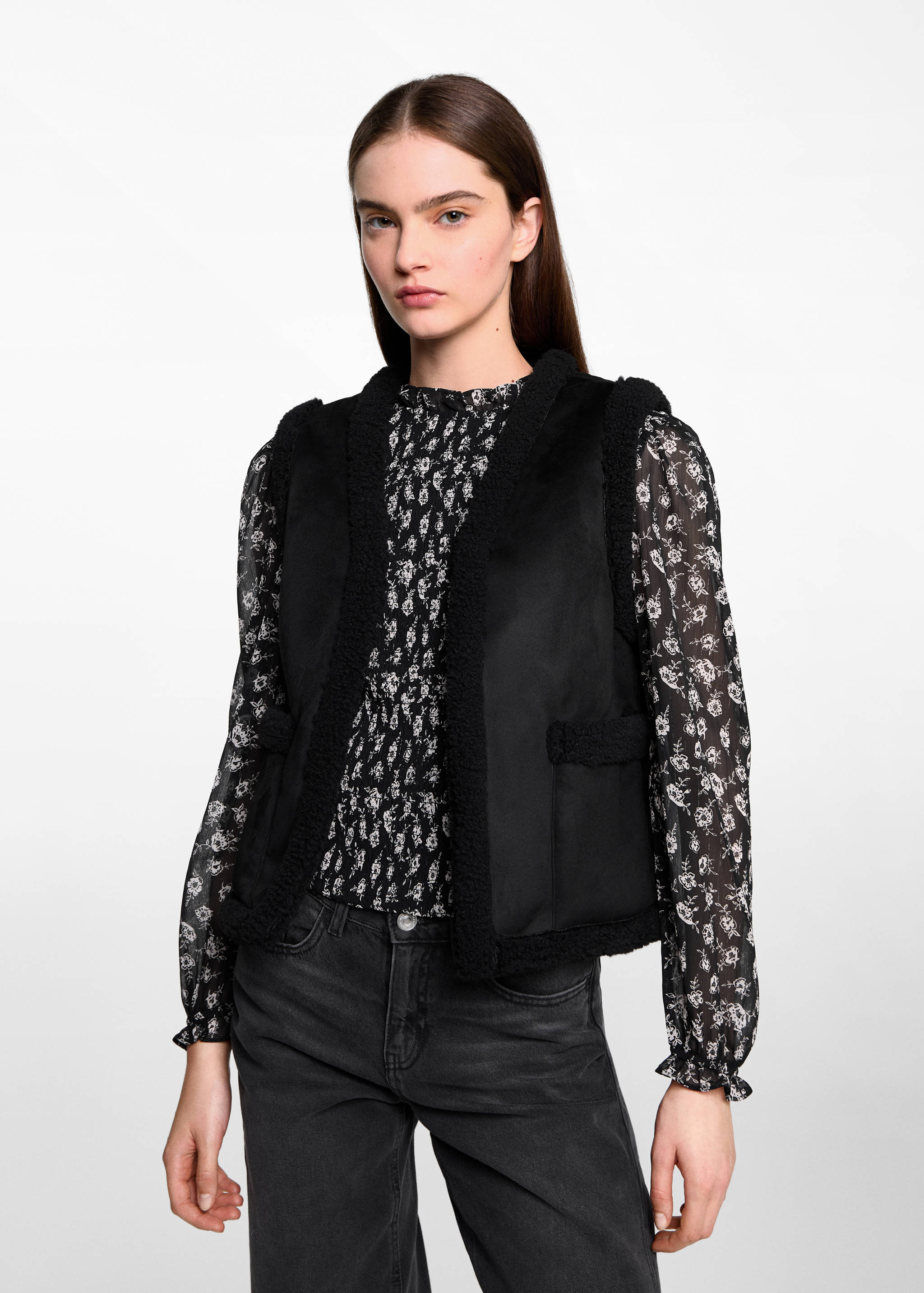 Kombinált báránybőr mellény - Felezősík